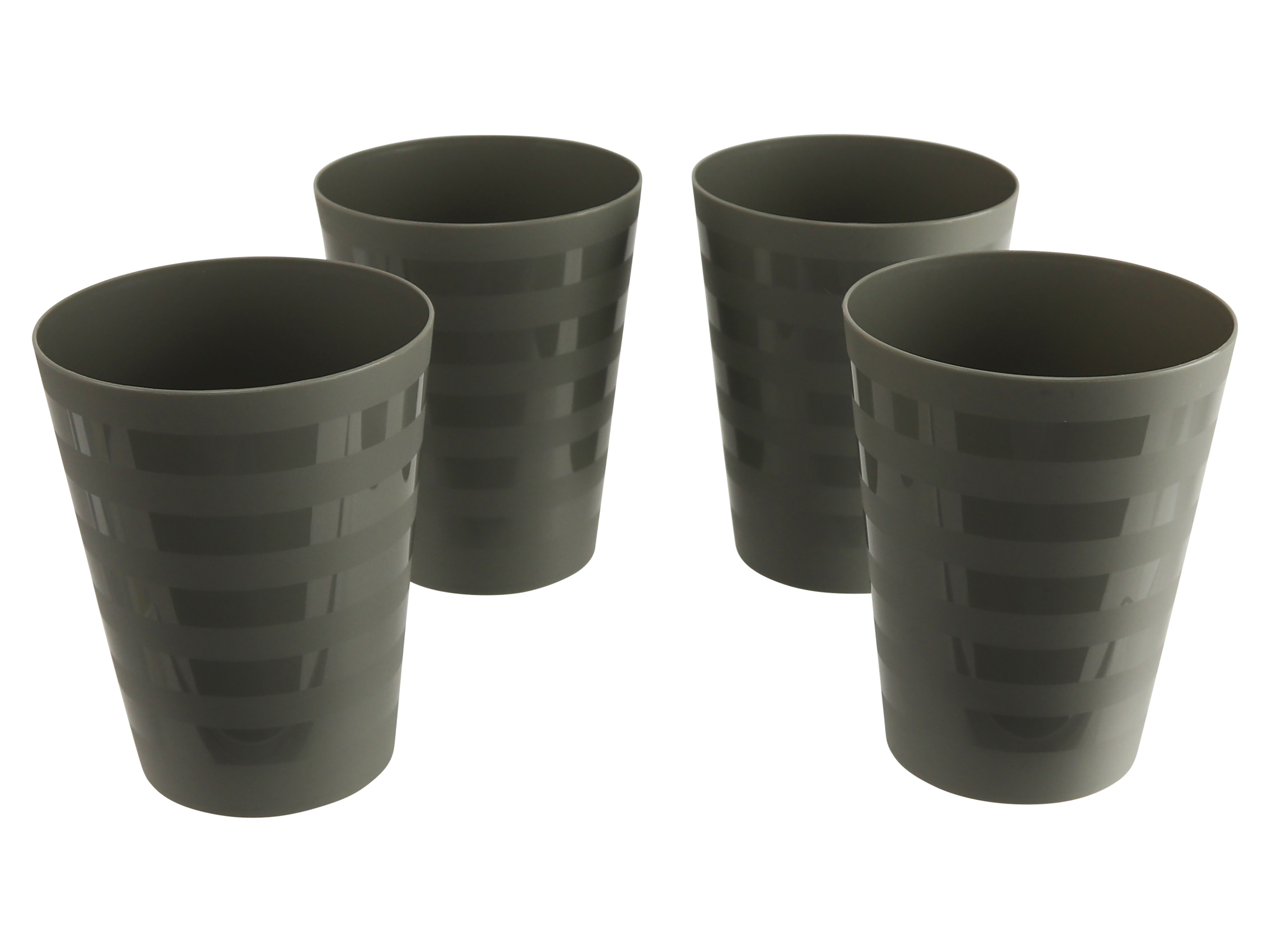 Camping-Trinkbecher, 4-teilig, grau, ca. 0,25 l