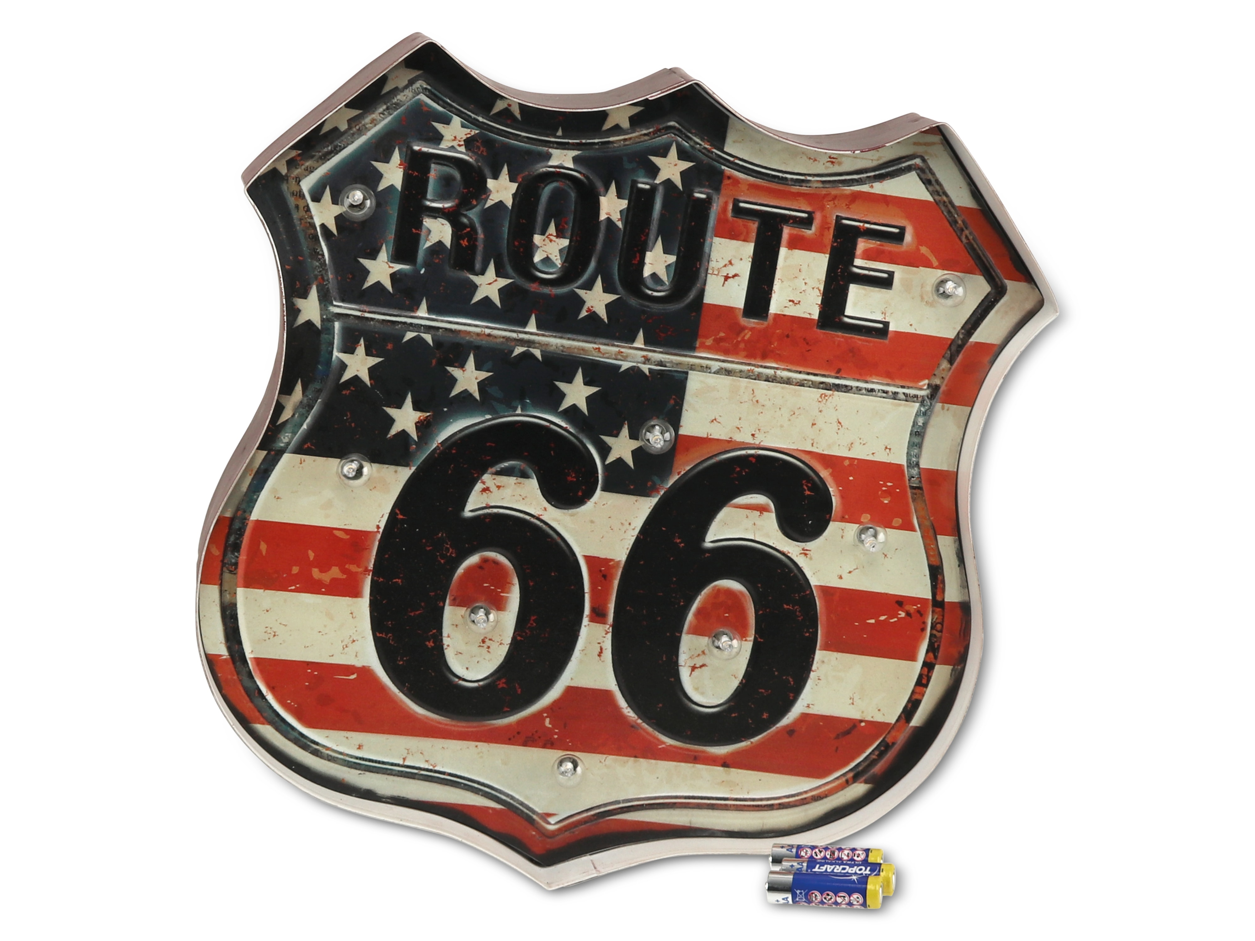 LED-Retroschild, "ROUTE 66"