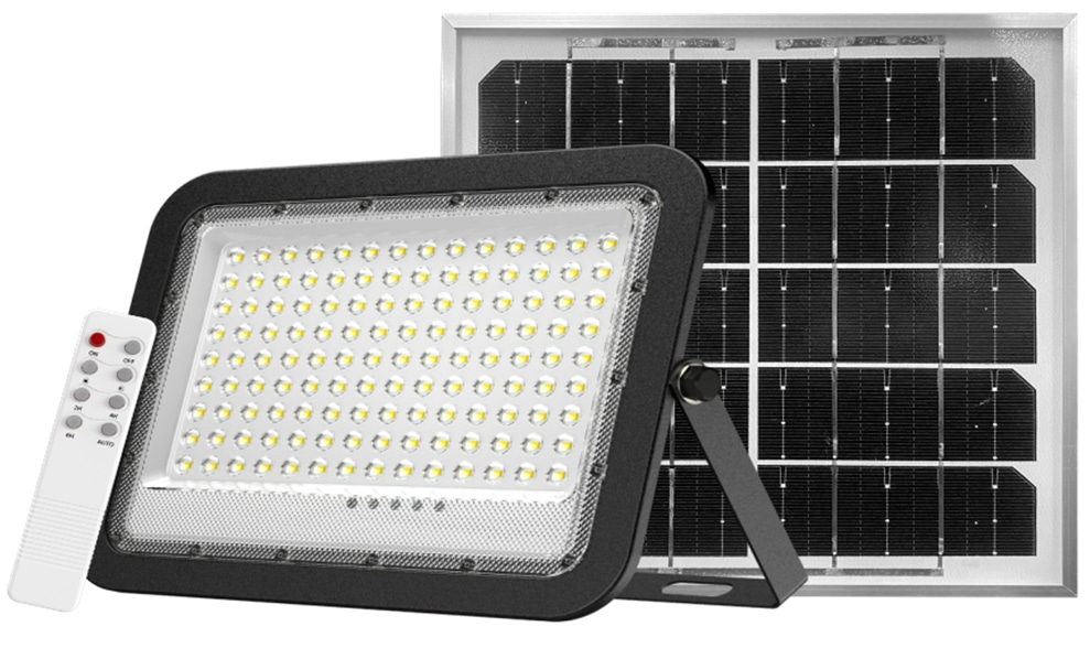 ENOVALITE Solar LED-Fluter, mit Akku, 200 W, 2600 lm, 6500 K
