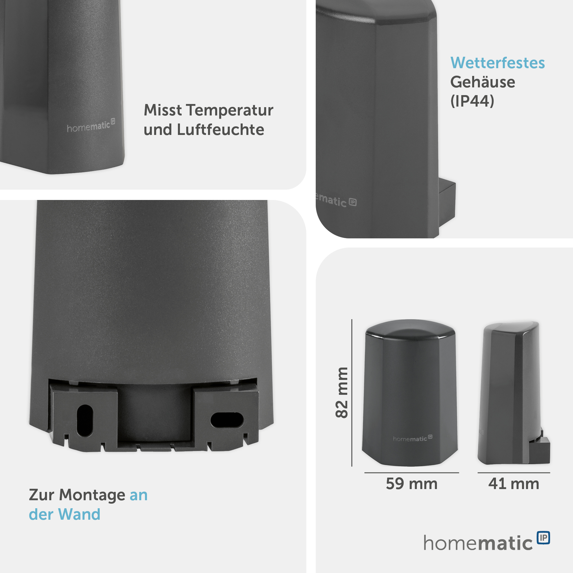 HOMEMATIC IP Smart Home 150573A0, Temp. Und Luftfeuchtigkeitssensor, anthrazit HOMEMATIC IP Smart Home 150573A0, Temp. Und Luftfeuchtigkeitssensor, anthrazit
