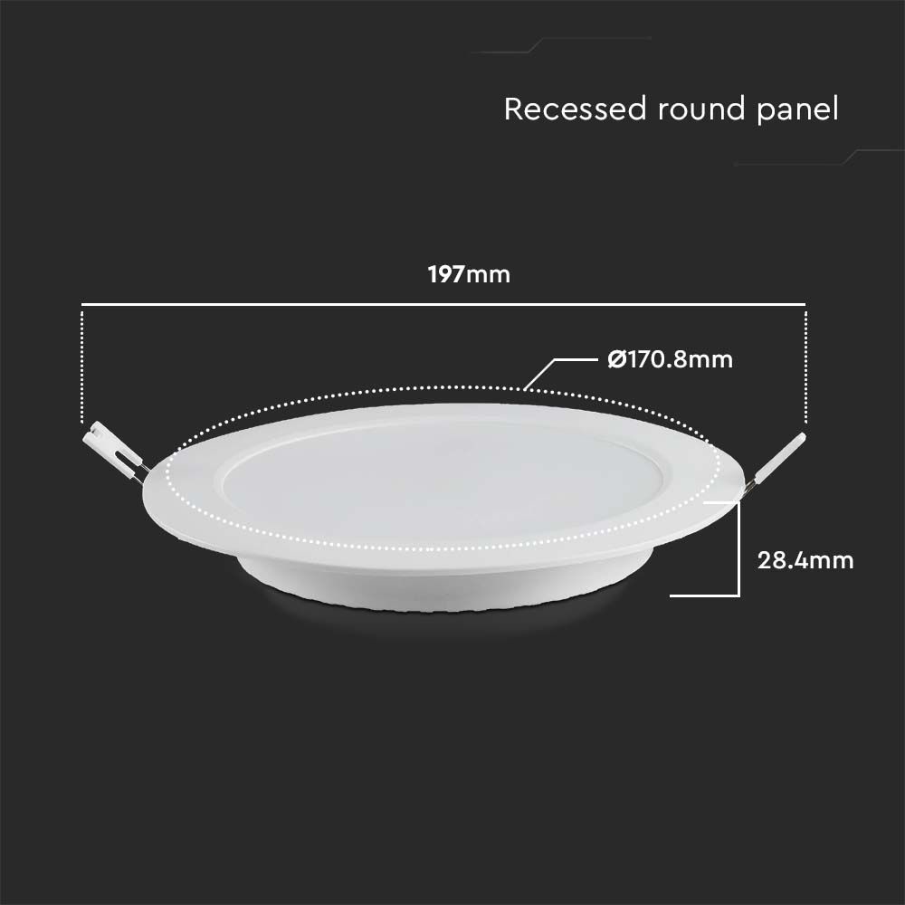 V-TAC LED-Einbauleuchte VT-61012, EEK: F, 12 W, 1200 lm, 4000 K, 3 Stück