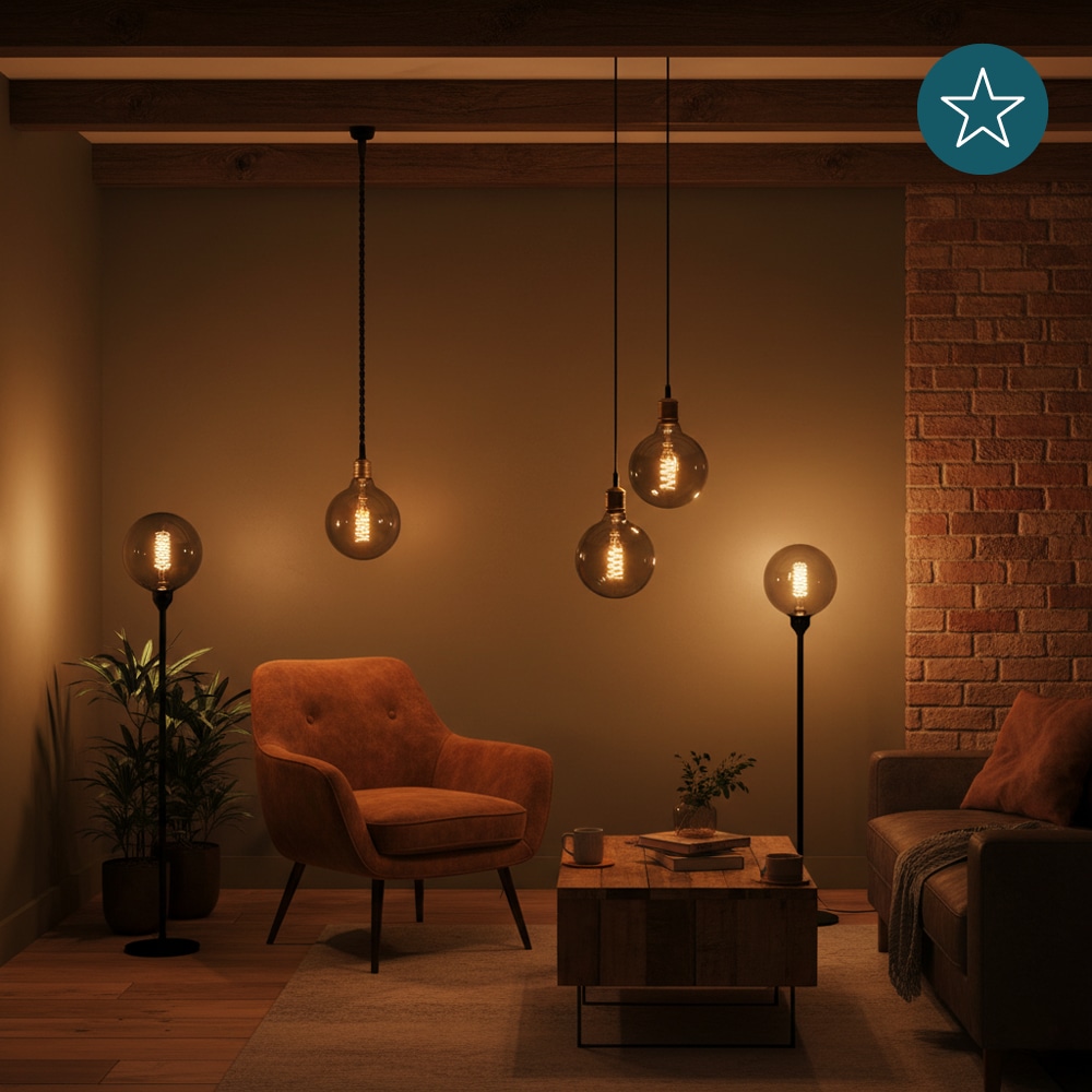 LUXULA LED-Filament-Lampe, SPIRAL, Globe, E27, 4W, 40lm, 1800K, dimmbar