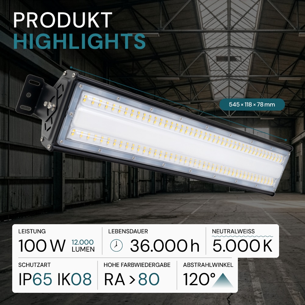 LUXULA LED-HighBay-Leuchte, neutralweiß, EEK: E, 100 W, 12000 Lm, 5000 K