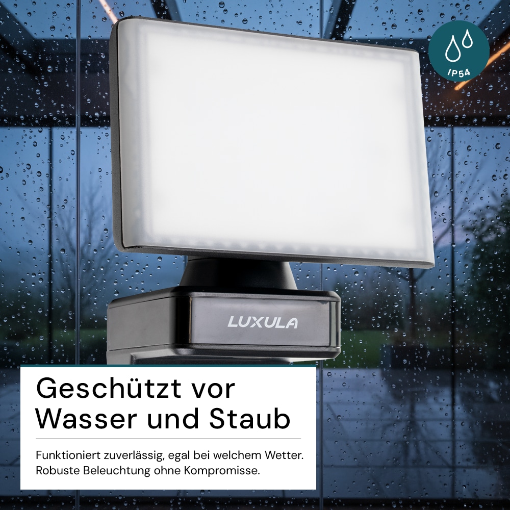 LUXULA LED-Fluter LX400191, 20 W, 2100 lm, 4000 K, schwarz