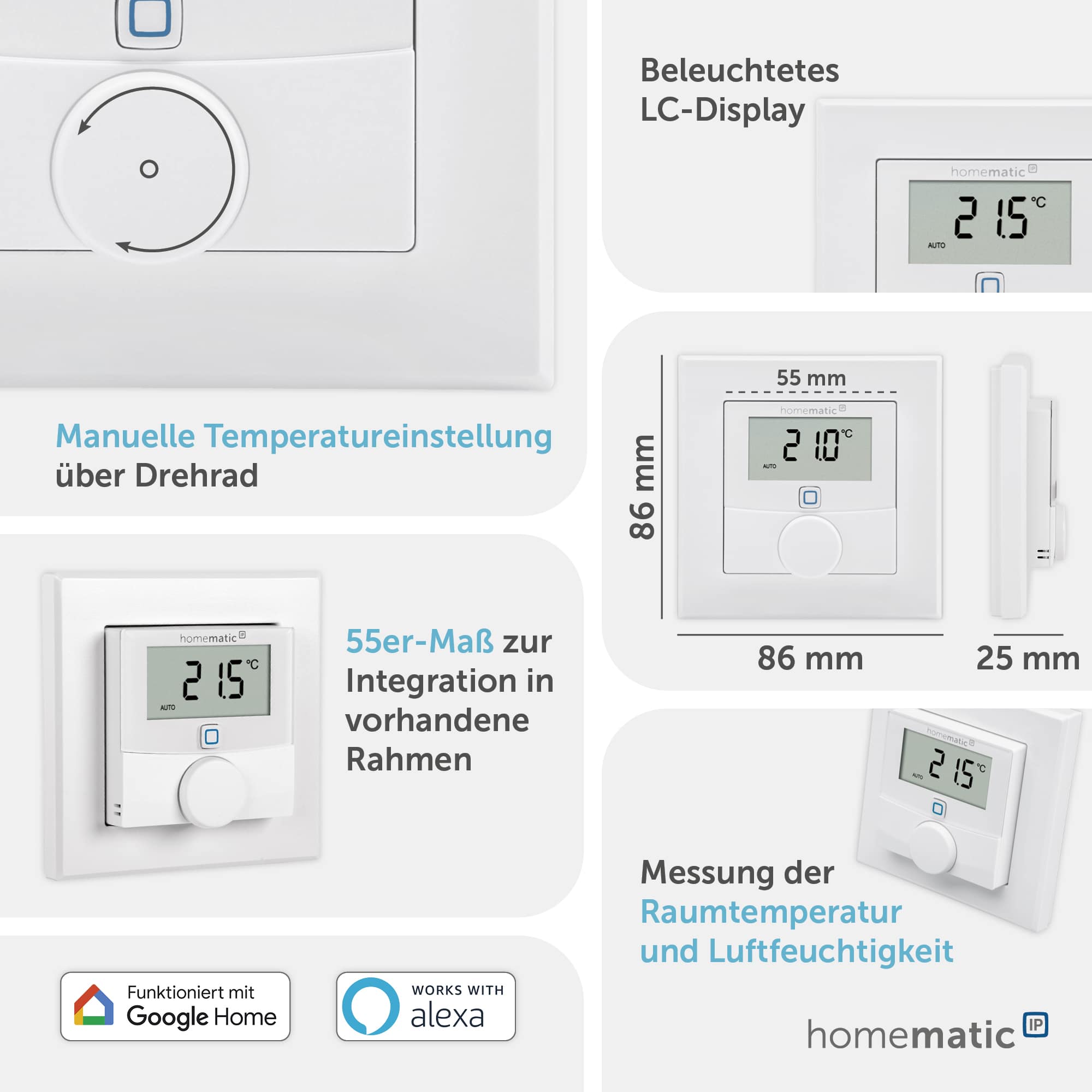 HOMEMATIC IP Smart Home 143159A0, Wandthermostat