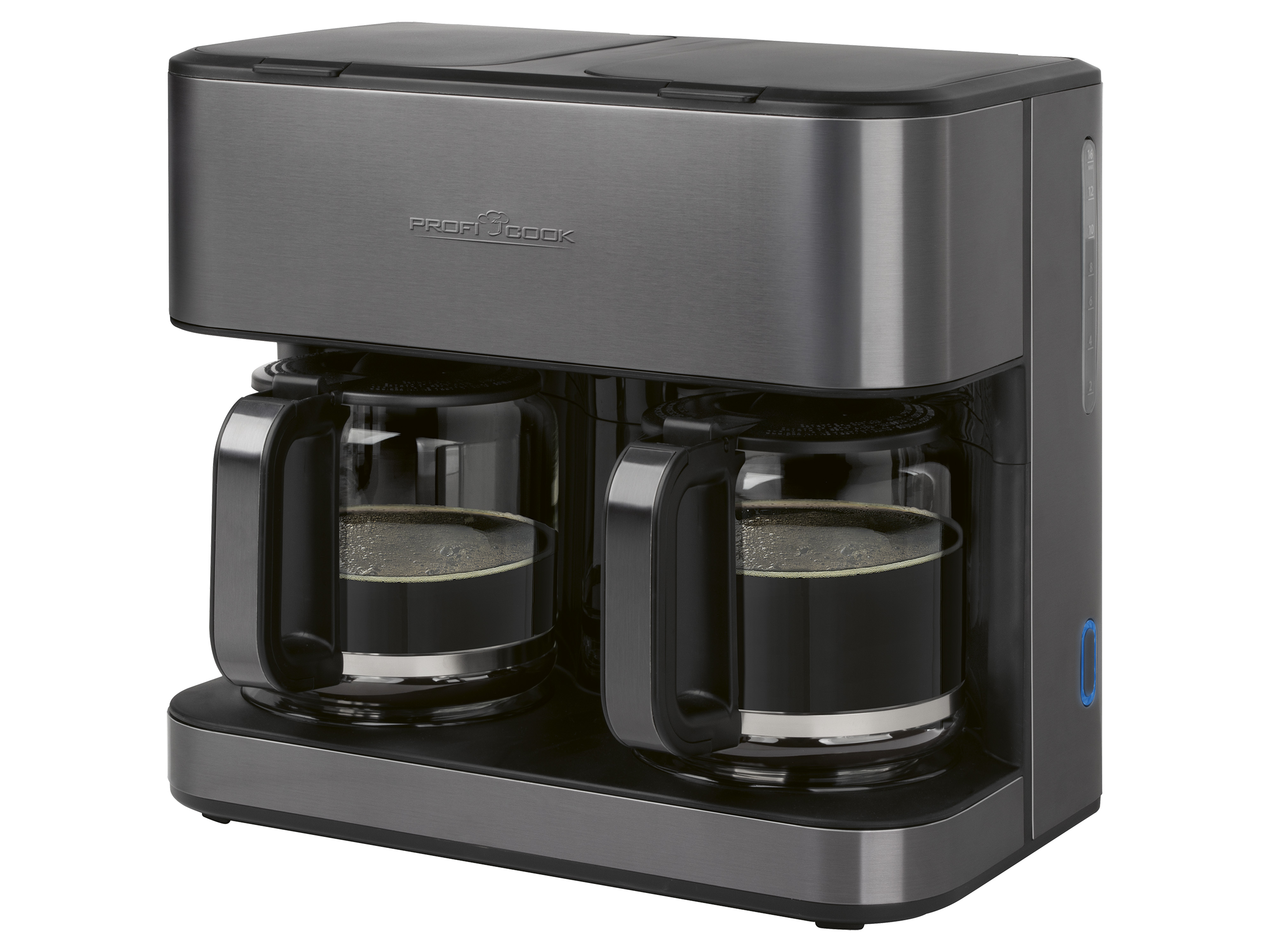 PROFI COOK Doppelkaffeemaschine PC-KAD 1308, 3,6 L, 2000 W, dark inox