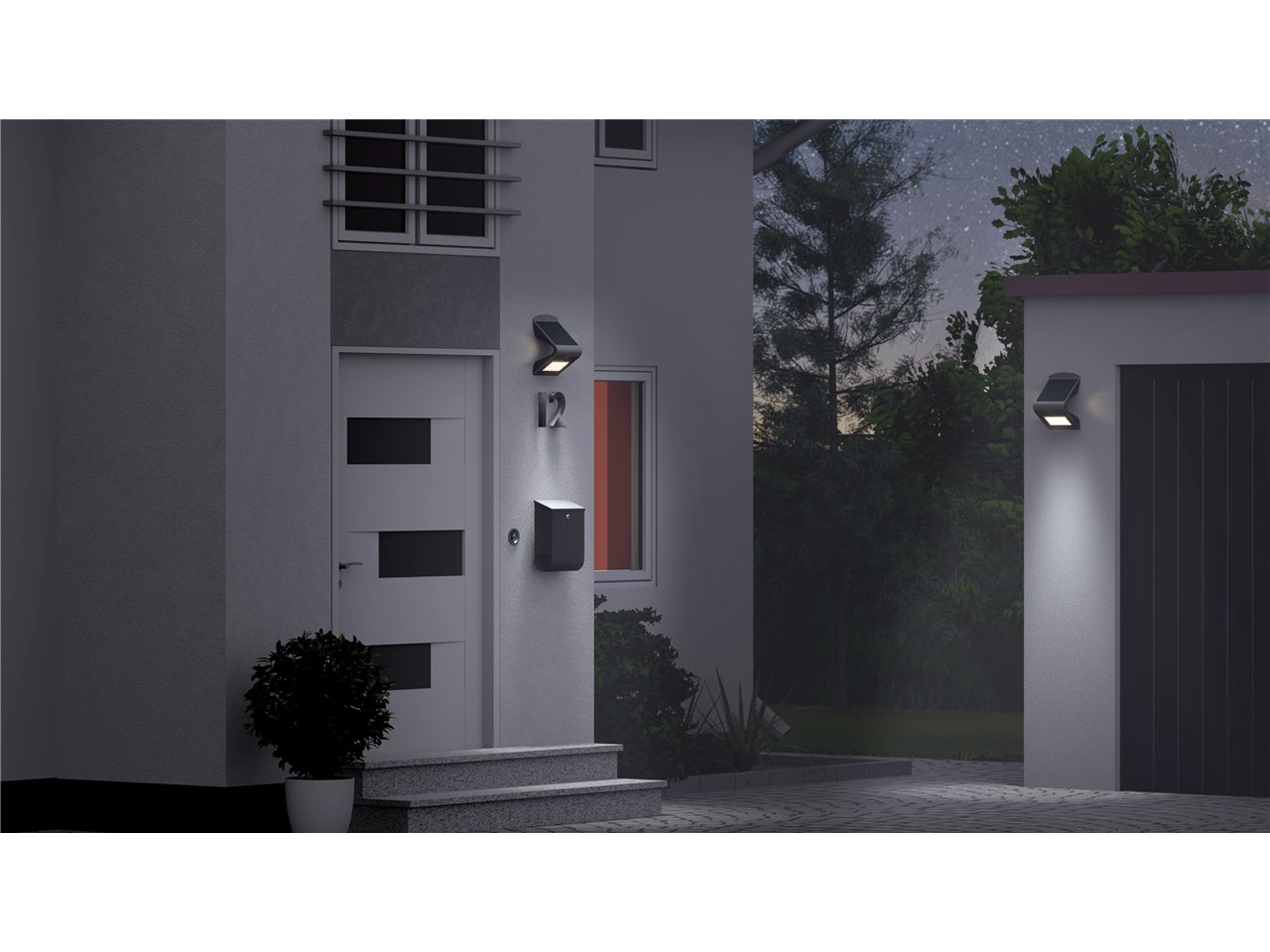 GOOBAY Solar LED-Wandleuchte mit Bewegungsmelder, 3,2 W, schwarz GOOBAY Solar LED-Wandleuchte mit Bewegungsmelder, 3,2 W, schwarz