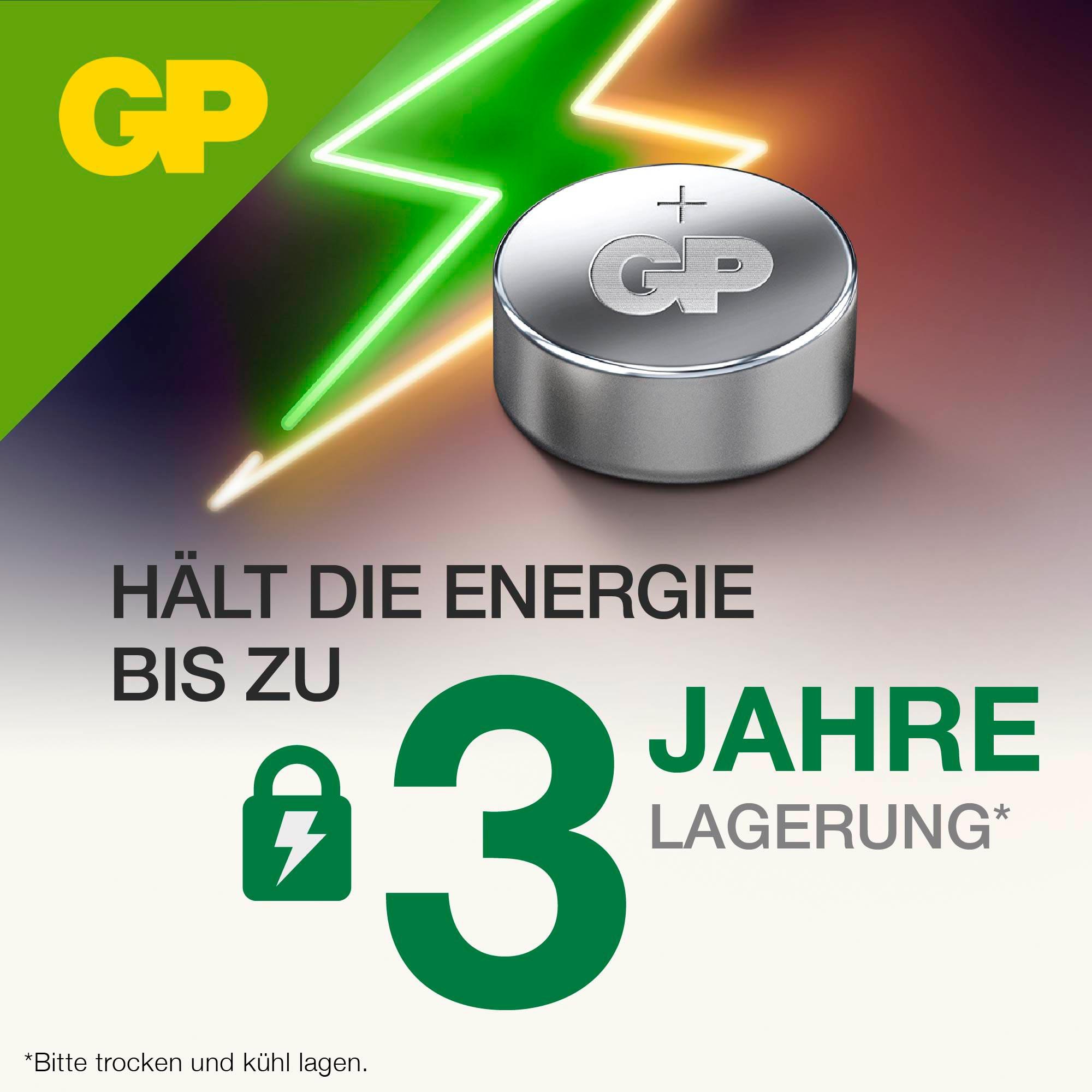 GP, 186 Alkaline Knopfzelle, 1,5 V, 10 Stück