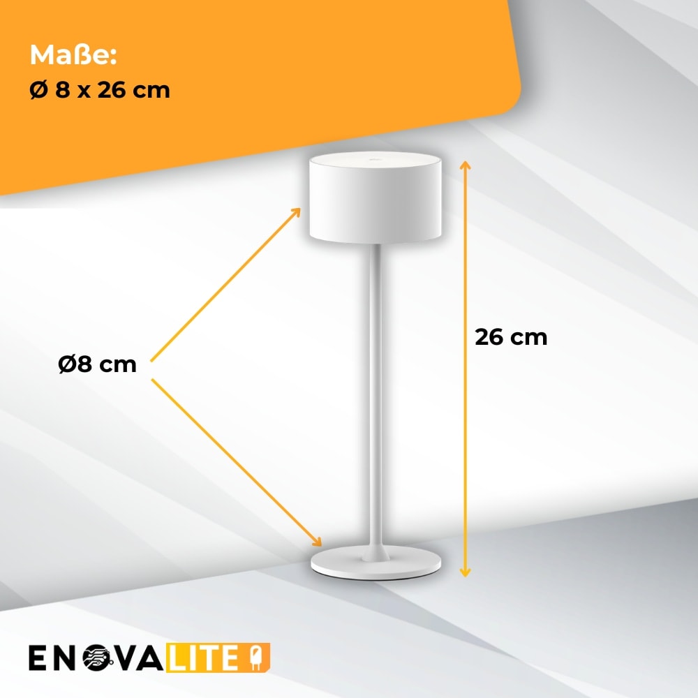 ENOVALITE LED-Akku-Tischleuchte, ELED700401, EEK: D dimmbar, CCT, weiß ENOVALITE LED-Akku-Tischleuchte, ELED700401, EEK: D dimmbar, CCT, weiß