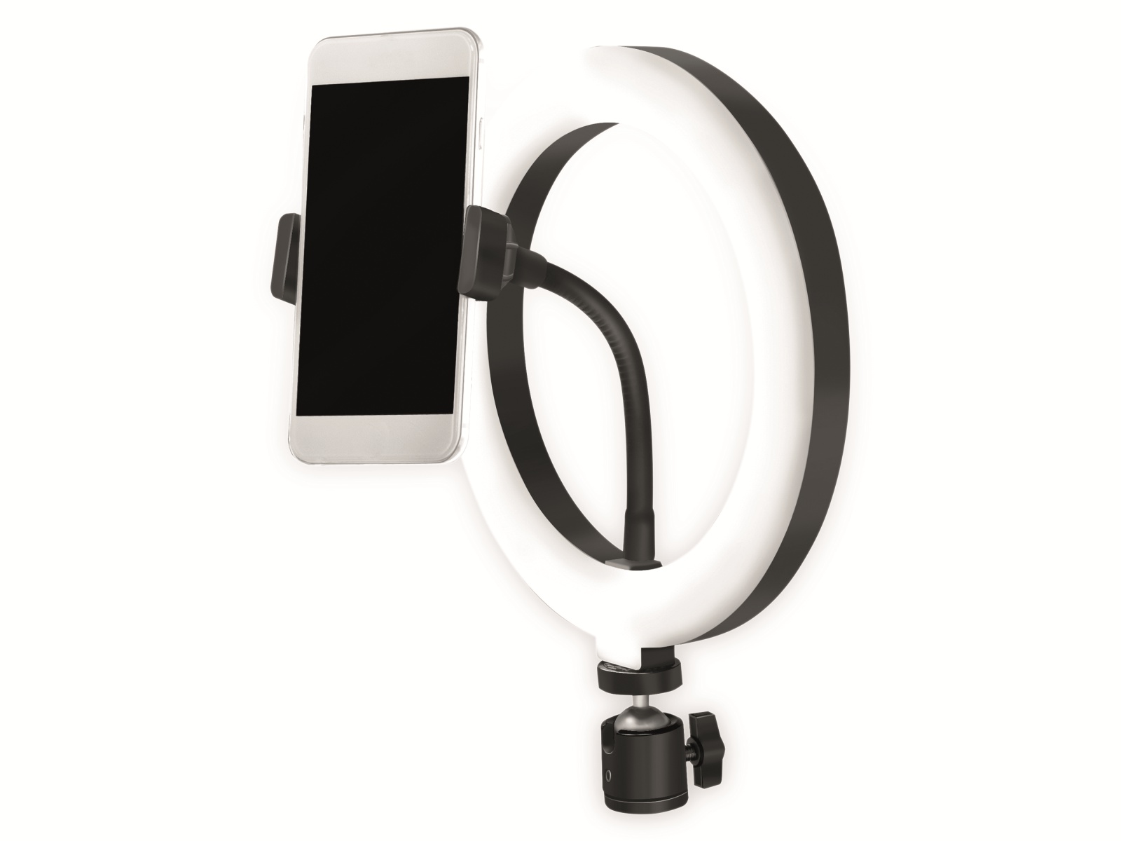 LOGILINK Smartphone-LED-Ringlicht AA0151, Ø 20 cm, Lichtregler