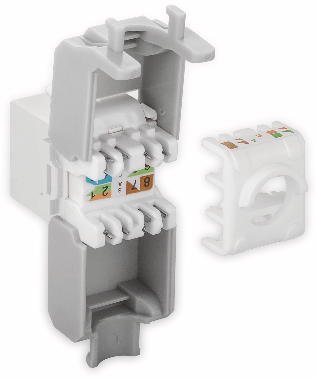 GOOBAY Einbau-Modul 90867, CAT.6a, UTP, Breite 16,5 mm, weiß