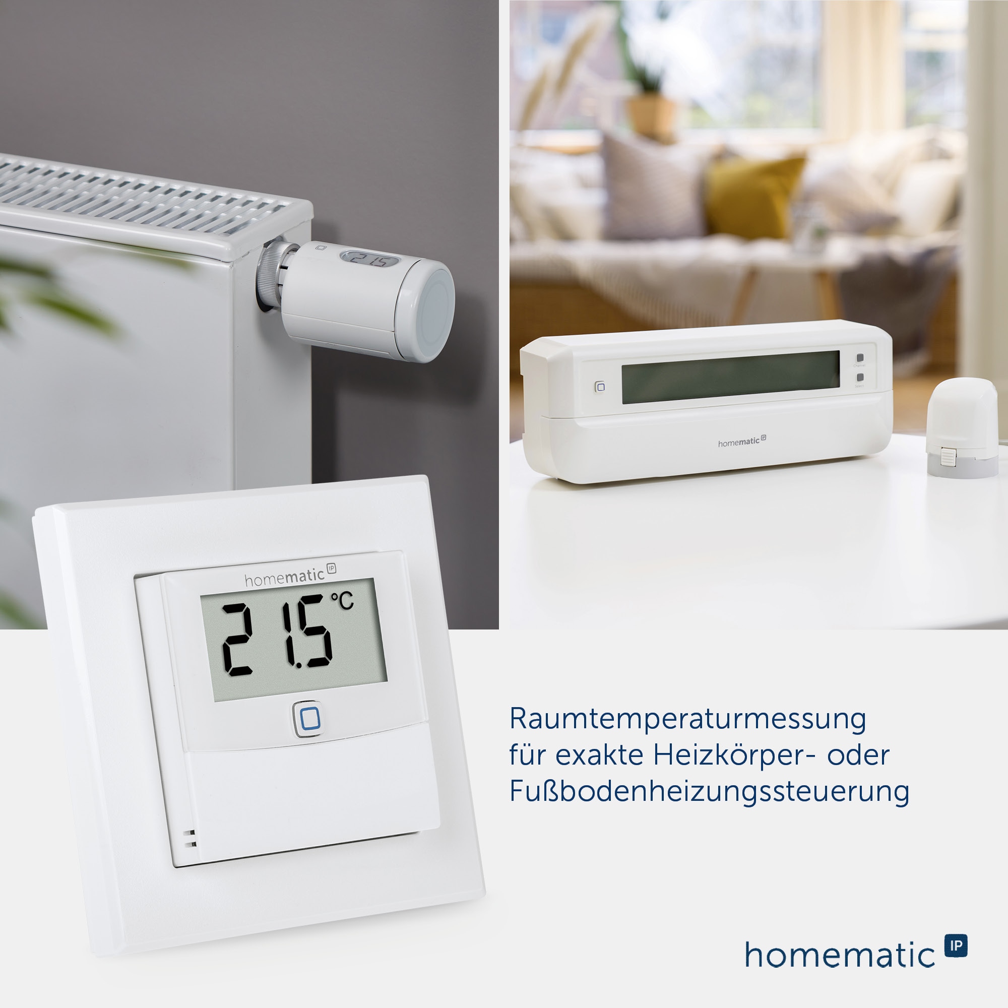 HOMEMATIC IP Smart Home 150180A0, Temp. und Luftfeucht. Sensor mit Display