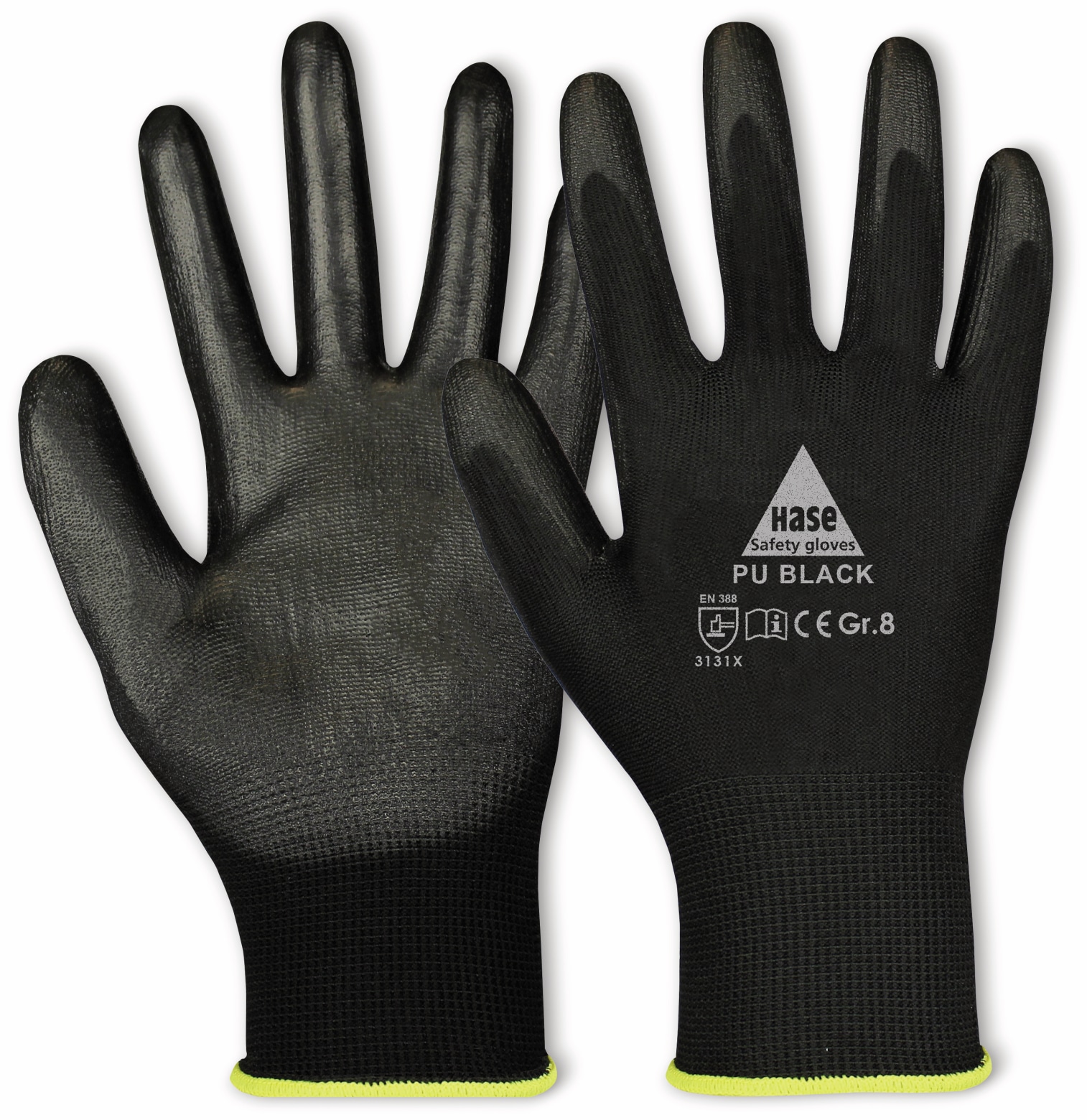 HASE SAFETY GLOVES Arbeitshandschuhe PU, PU black, EN 388, EN 420, schwarz, Größe 9 HASE SAFETY GLOVES Arbeitshandschuhe PU, PU black, EN 388, EN 420, schwarz, Größe 9