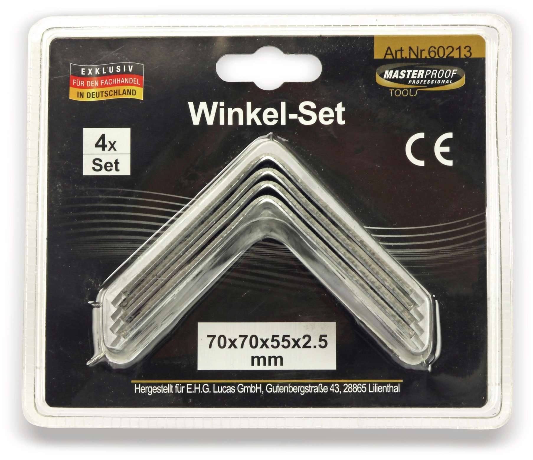 Winkelverbinder, 70x70x55x2,5 mm, 4 Stück