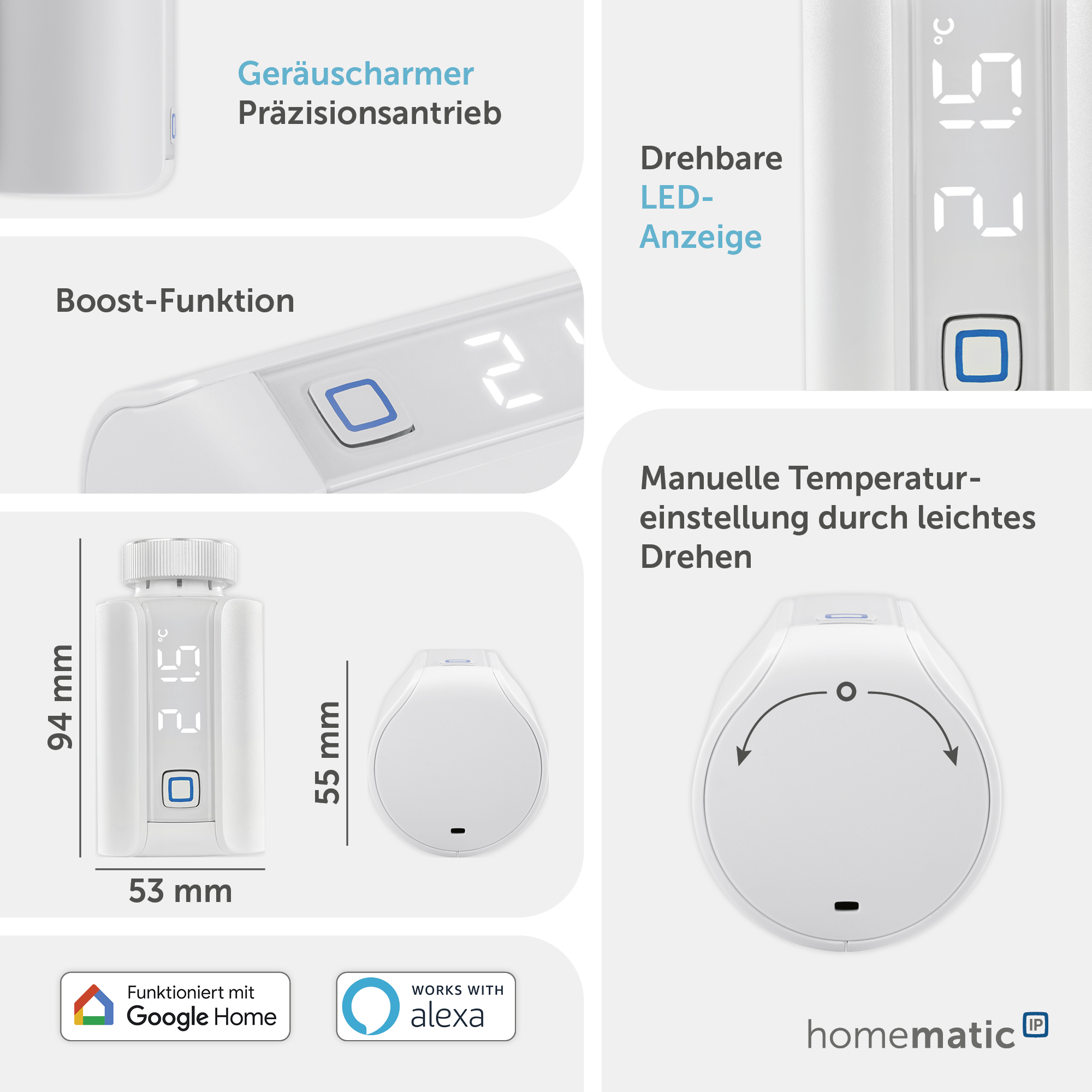 HOMEMATIC IP 155105A0, Heizkörperthermostat EVO