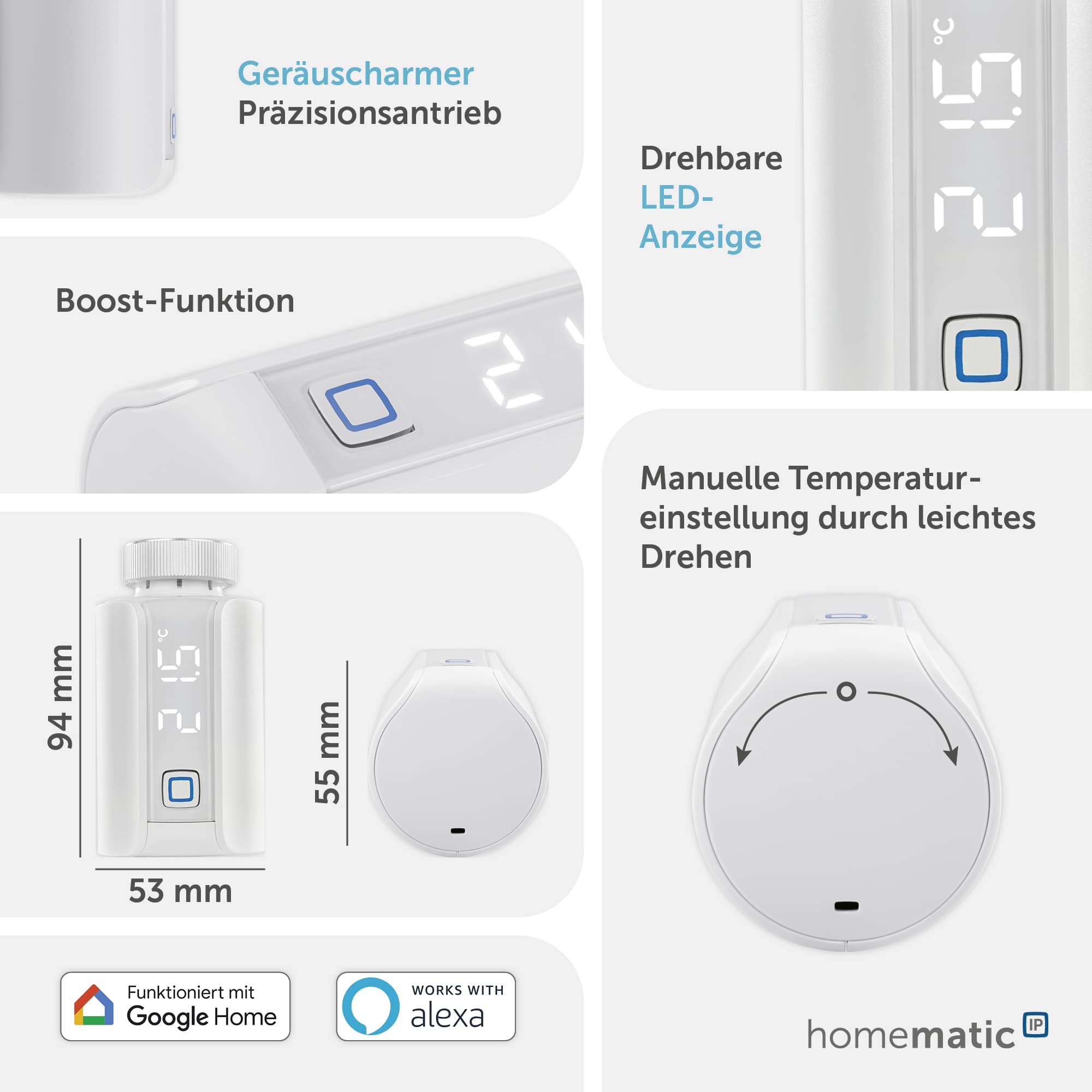 HOMEMATIC IP 155105A0, Heizkörperthermostat EVO