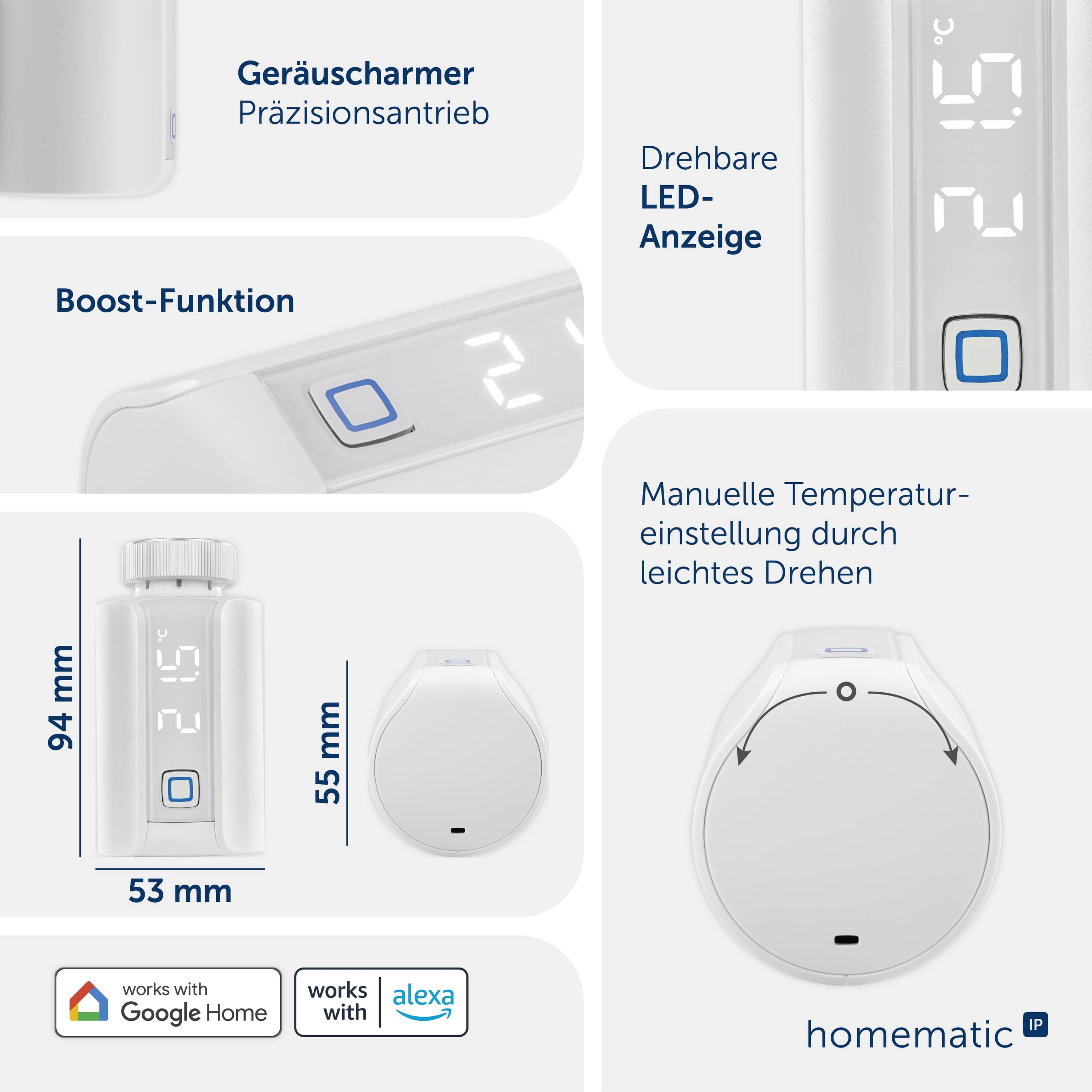 HOMEMATIC IP 155105A0, Heizkörperthermostat EVO HOMEMATIC IP 155105A0, Heizkörperthermostat EVO