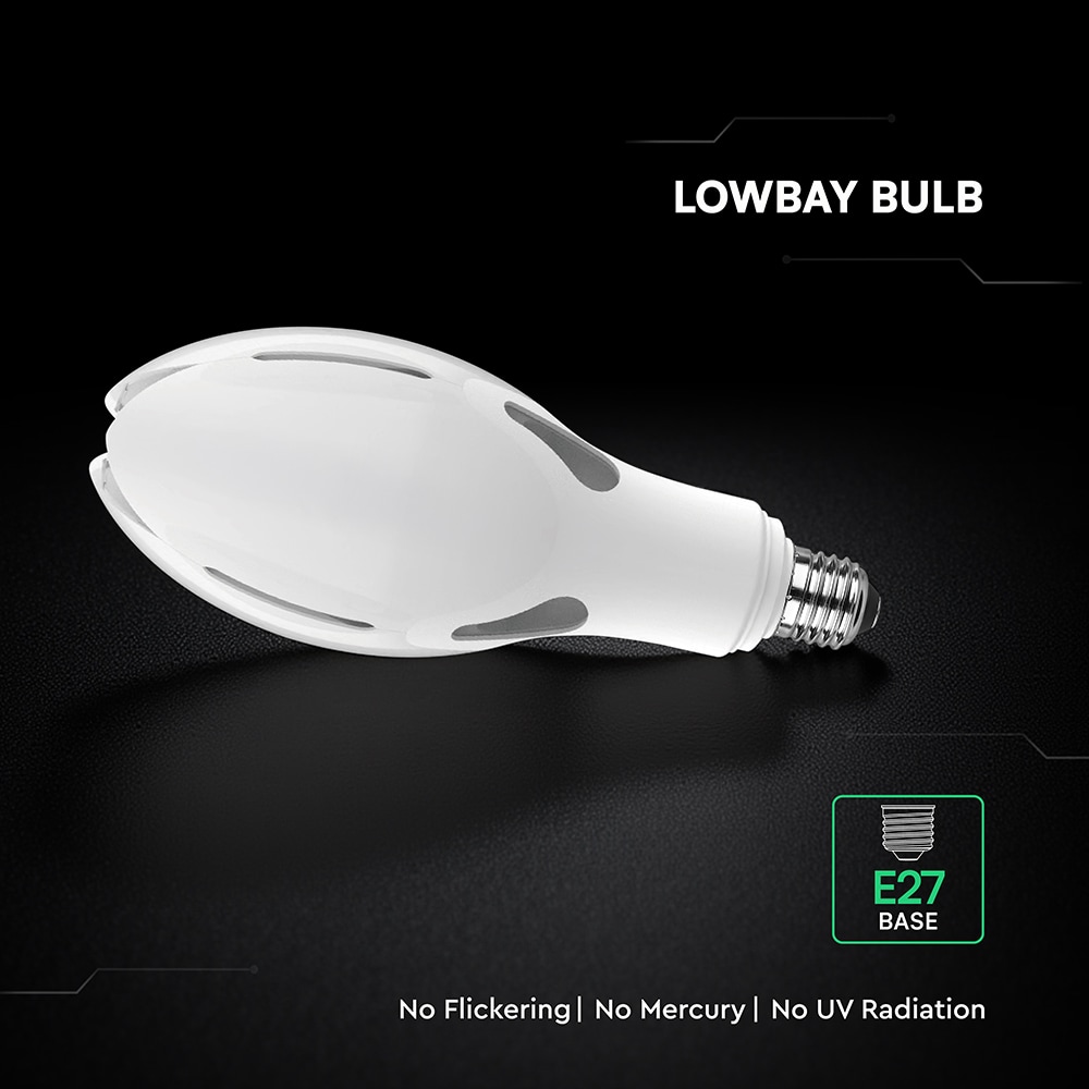 V-TAC LED-Lampe VT-21284-6, EEK: E, 36W, 4000lm, 4000k, E27, 200°,Olive