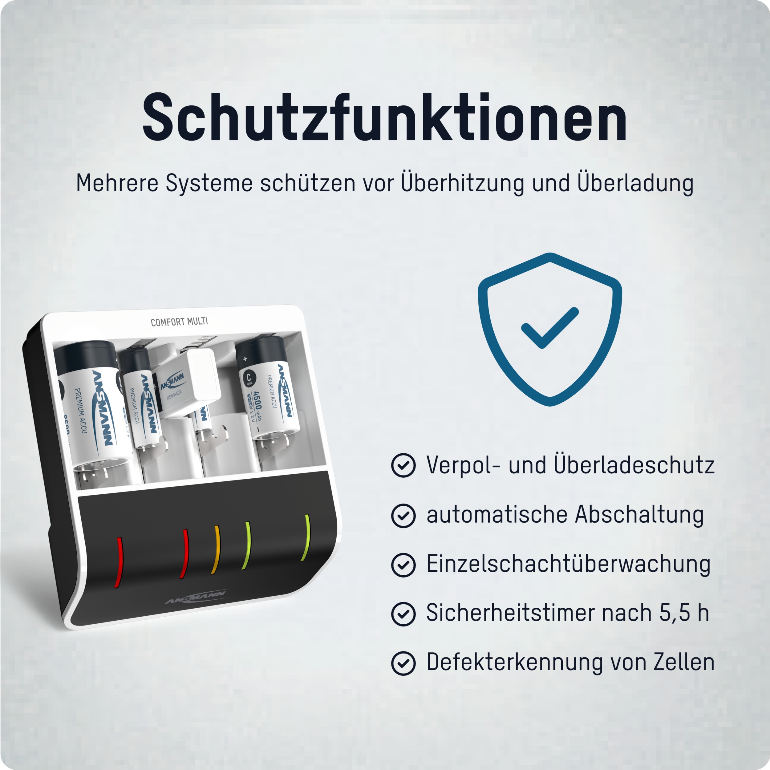 ANSMANN Ladegerät Comfort Multi, mit USB-Eingang