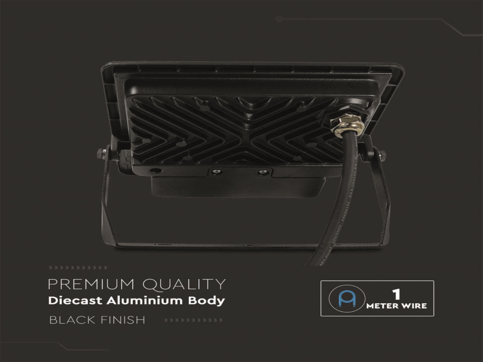V-TAC LED-Fluter, Bewegungsmelder VT-138S-1 (20288) EEK: F, 30W, 2340 lm, 6500K, schwarz