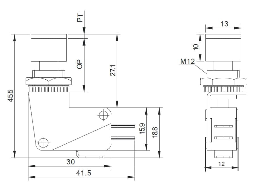 Einbau-Drucktaster DS438, 7,5 A/250 V~, gelb