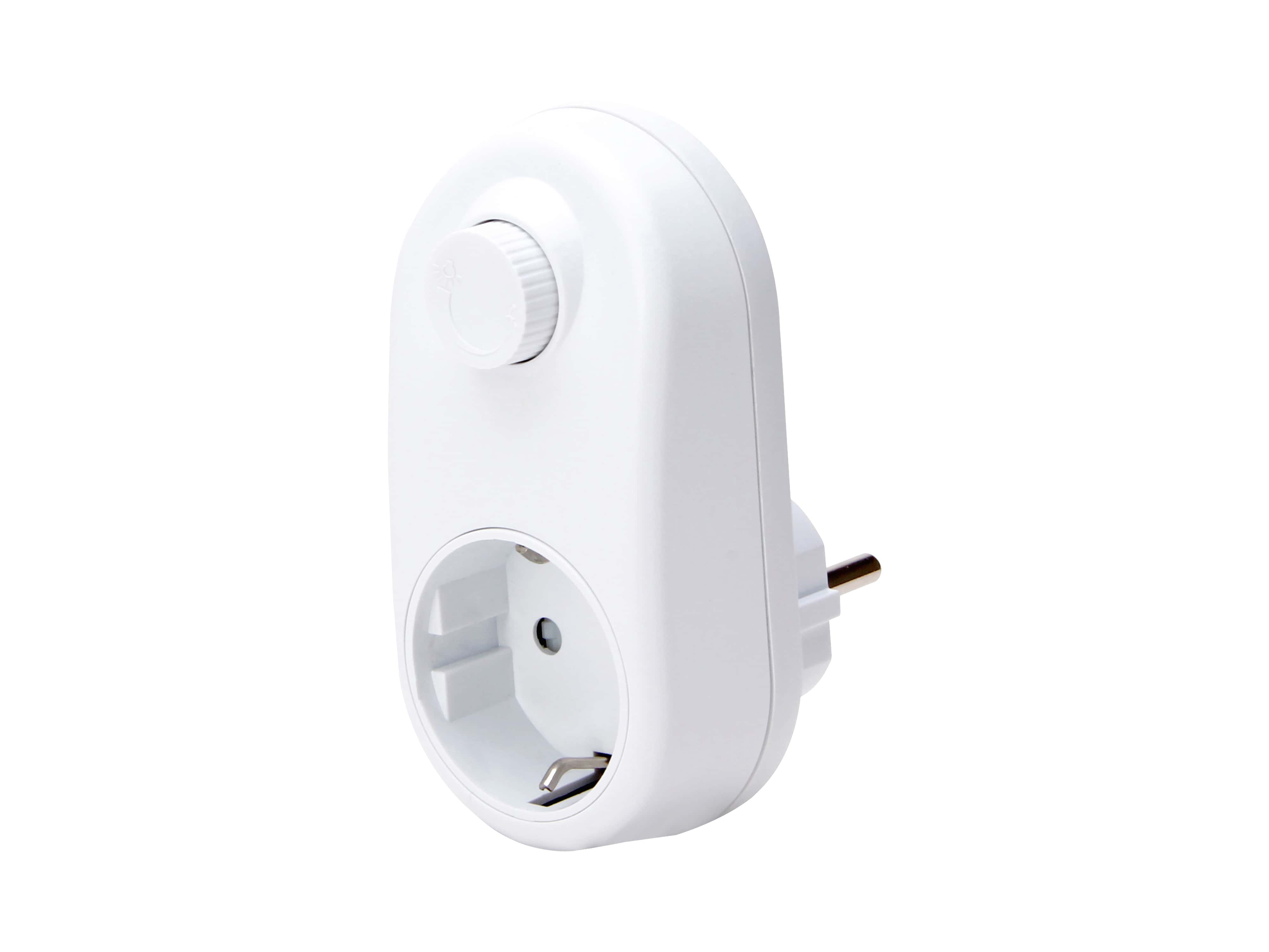 KOPP Schutzkontakt-Zwischensteckdose 470172081, Dimmer, BS, weiß