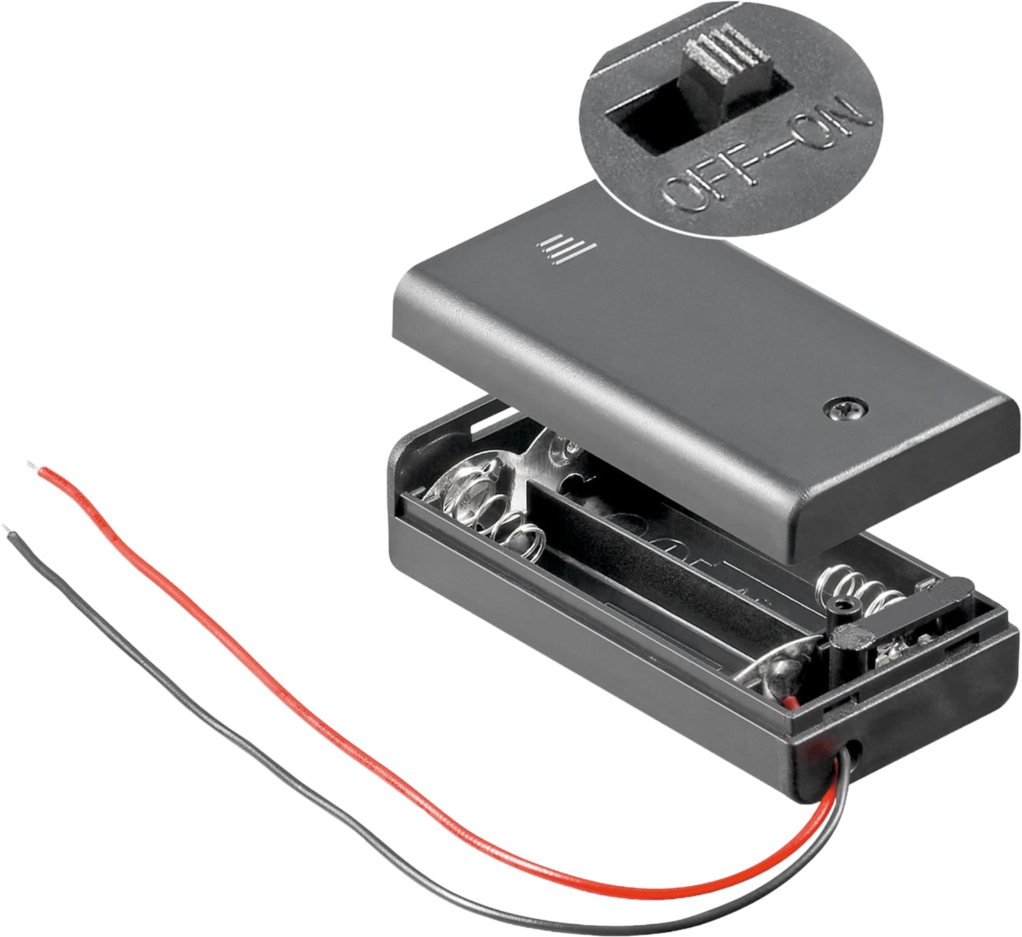 GOOBAY Batteriehalter, 2 x Mignon AA, Schalter GOOBAY Batteriehalter, 2 x Mignon AA, Schalter