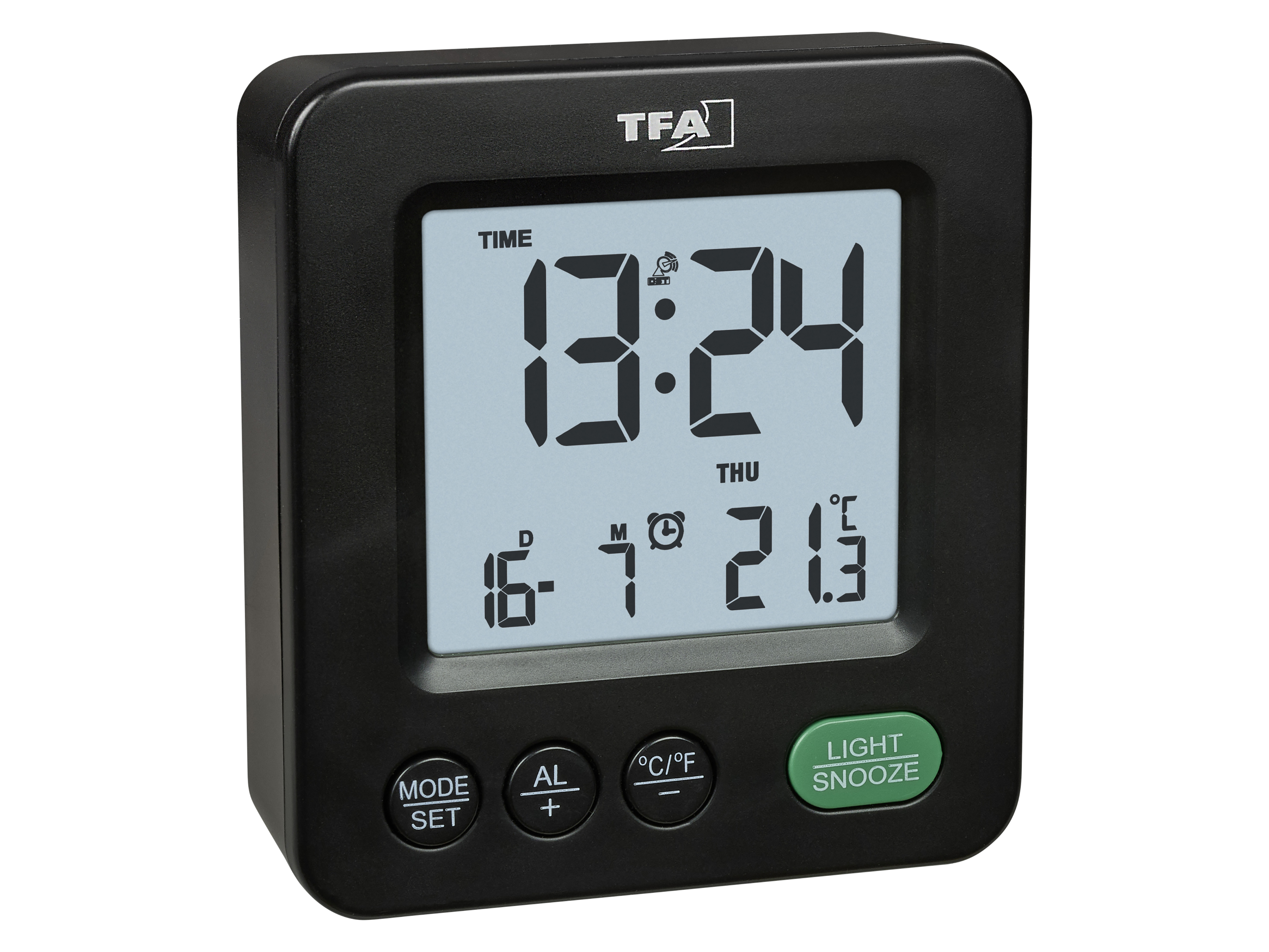 TFA Digitaler Funkwecker NOX 60.2567.01, schwarz