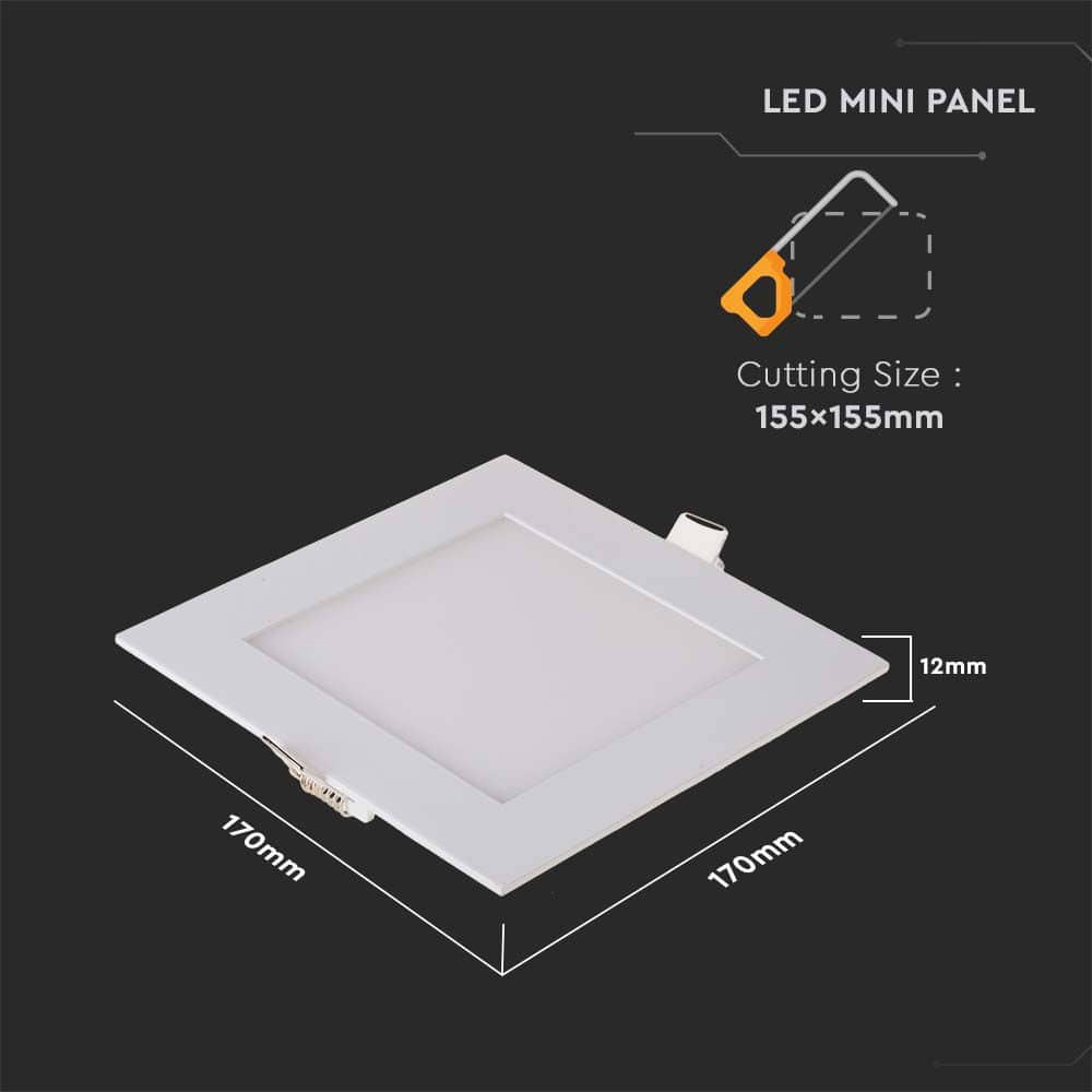 V-TAC LED-Einbauleuchte VT-1207, EEK: F, 12 W, 6400 K, eckig V-TAC LED-Einbauleuchte VT-1207, EEK: F, 12 W, 6400 K, eckig