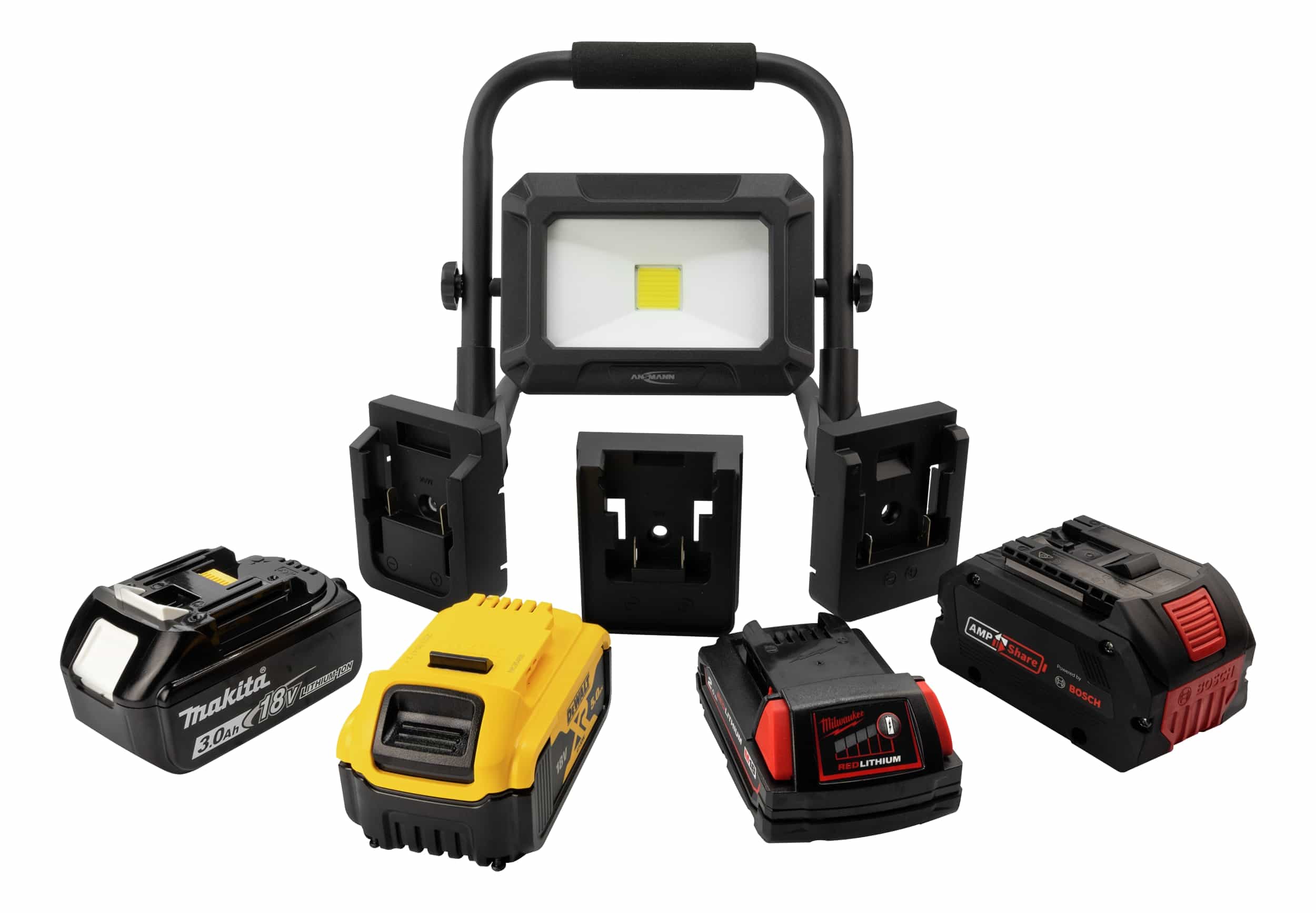 ANSMANN LED-Arbeitsstrahler, 18 V-, 30 W, inkl. 3 Akku-Adapterplatten, schwarz ANSMANN LED-Arbeitsstrahler, 18 V-, 30 W, inkl. 3 Akku-Adapterplatten, schwarz