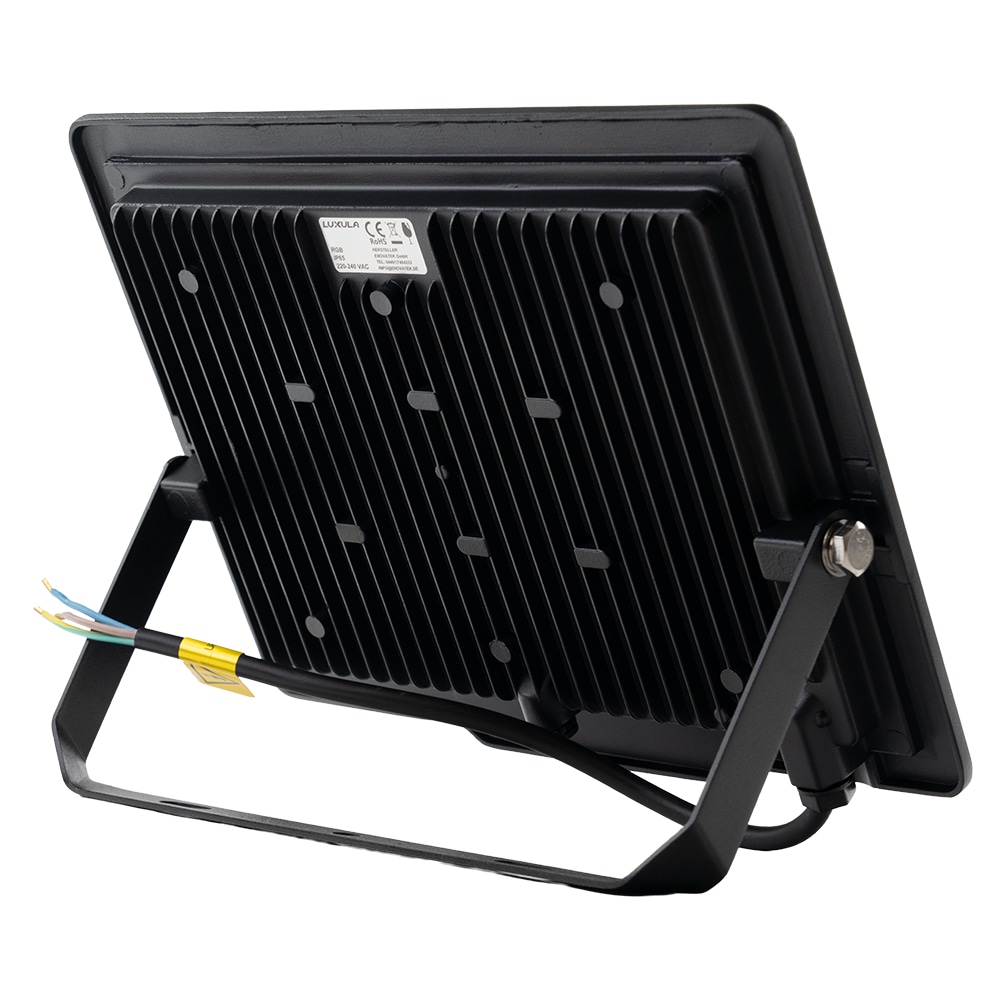 LUXULA RGB LED-Fluter LX400183, 50W, IP65, schwarz, mit Fernbedienung