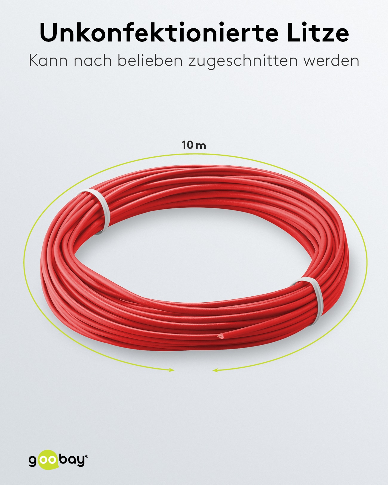 GOOBAY Kupferlitze 55044, 1x 0,14 mm², isoliert, 10 m, rot