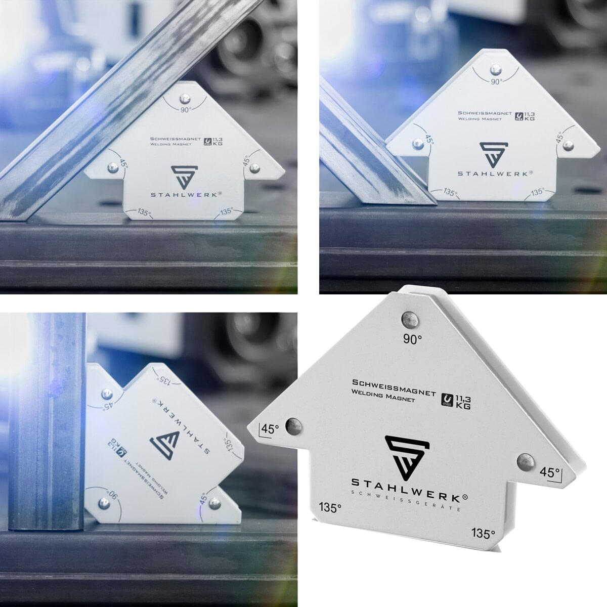 STAHLWERK Magnet-Schweißwinkel-Set, 5345, 6-teilig