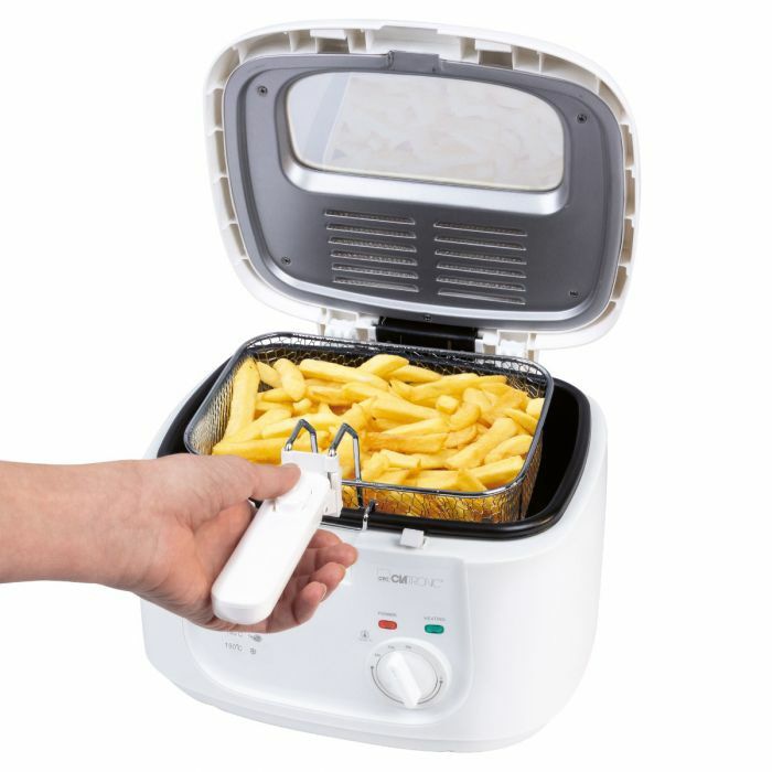 CLATRONIC Fritteuse 2,5L (Öl) FR 3771, antihaftbeschichtet, Cool Toch, 1800W, weiß