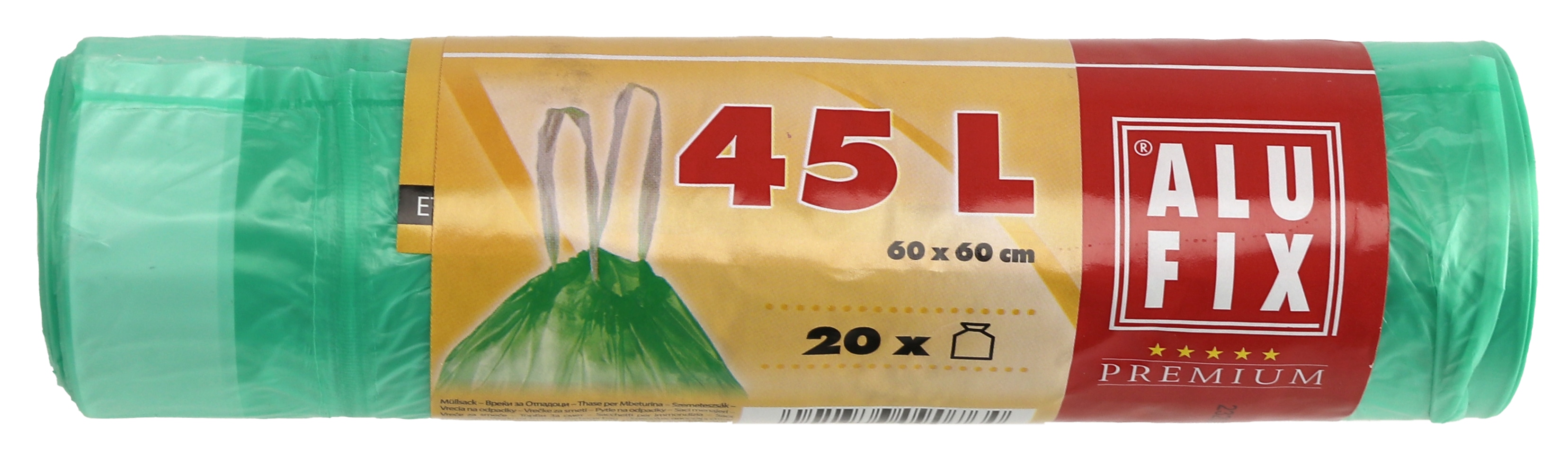 Müllbeutel, 45 l, 20 Stück, grün, mit Zugband