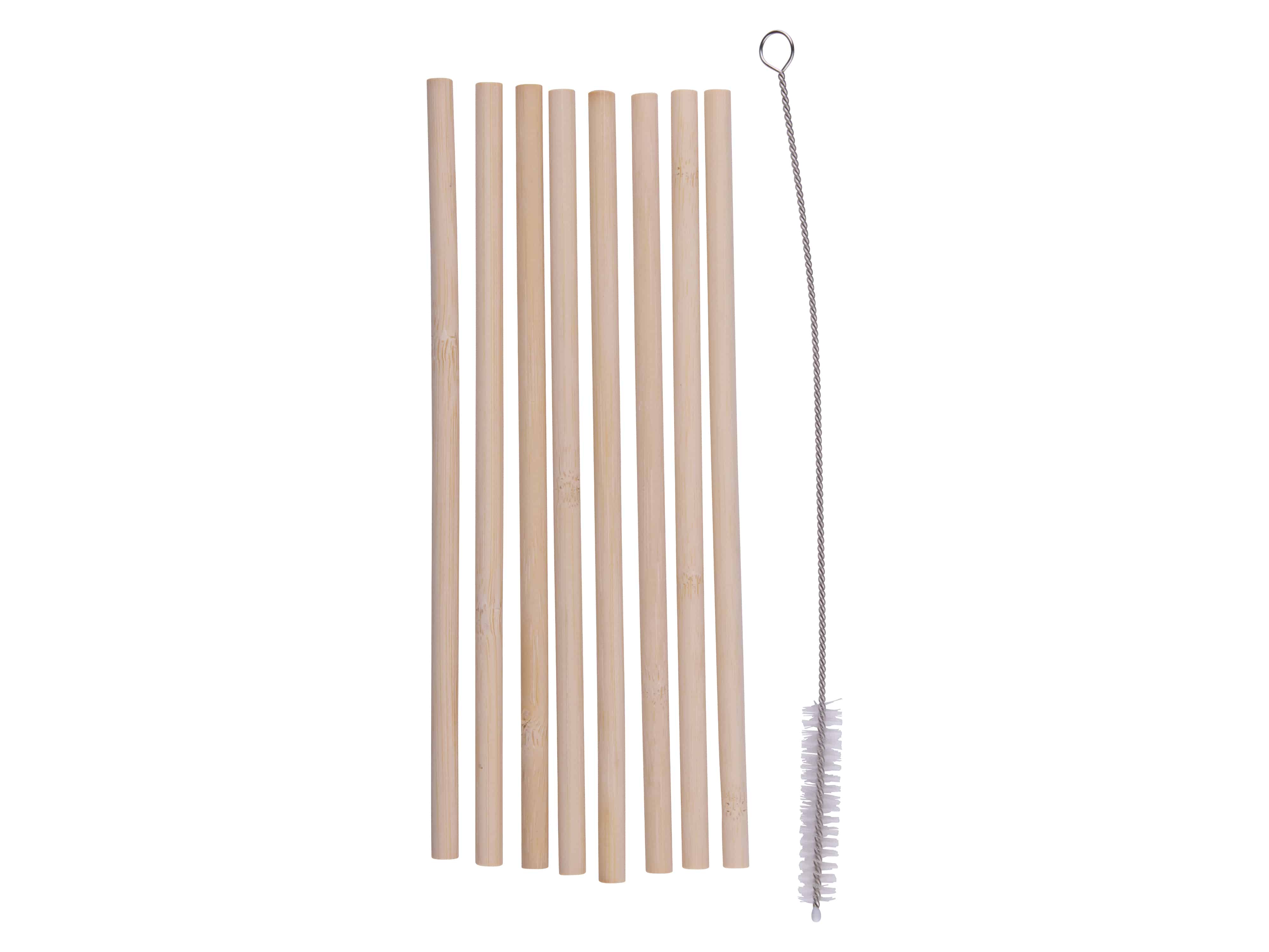 Bambus Trinkhalme, 8 Stück, Ø6x200 mm, mit Reinigungsbürste