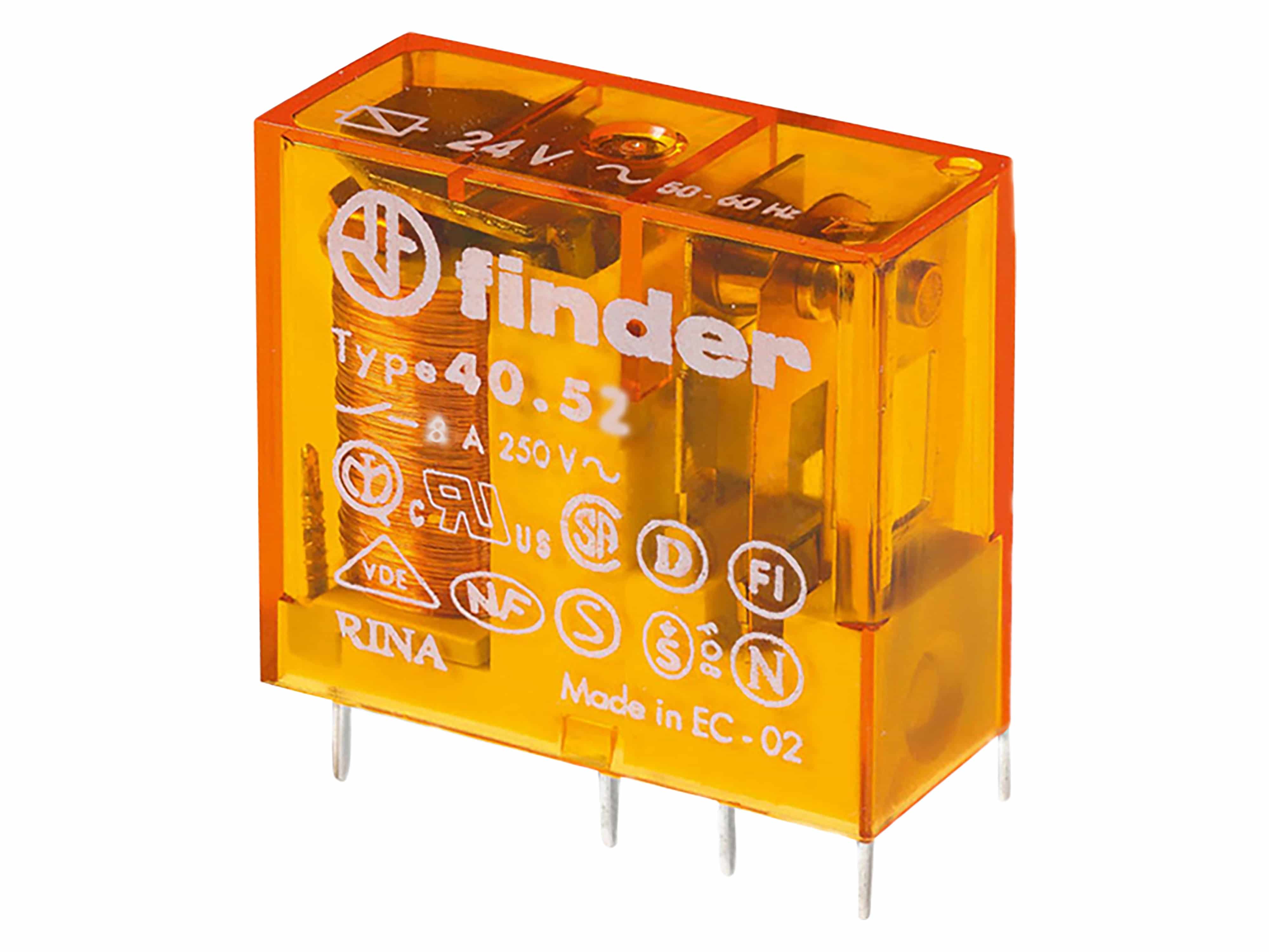 FINDER Steck-/Printrelais, 2 Wechsler für 8 A, Spule 48 V AC 40.52.8.048.0000