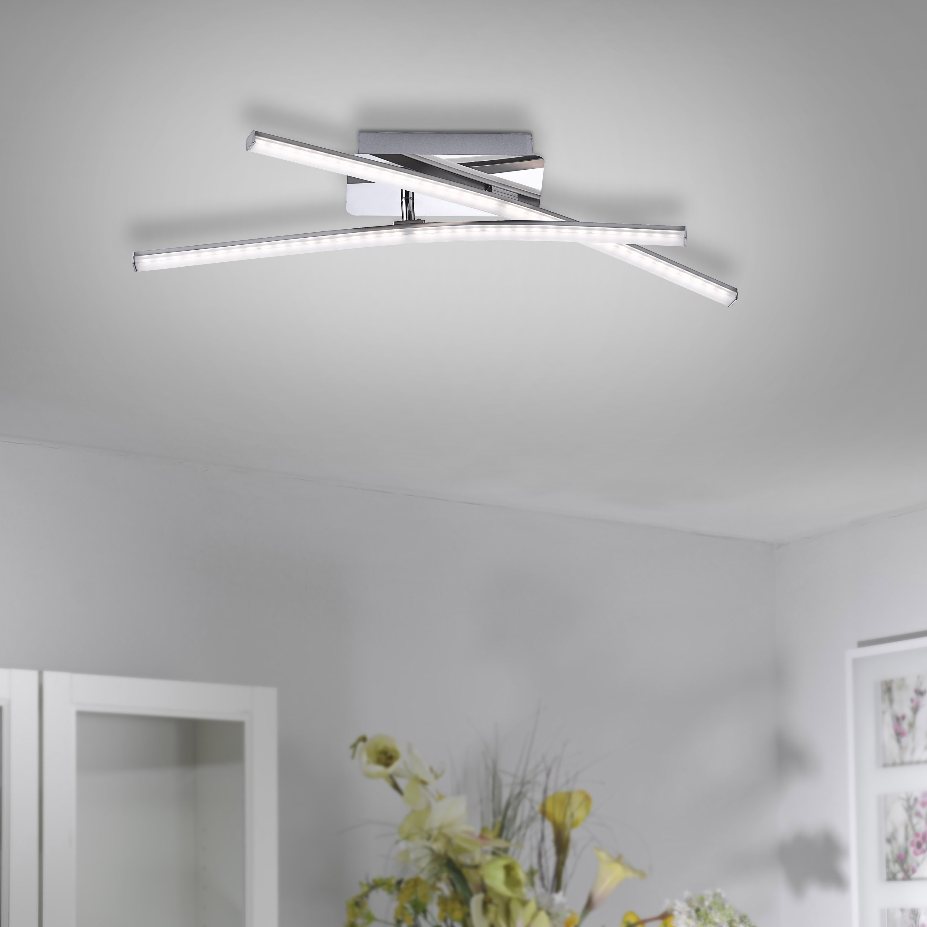 JUST LIGHT LED-Deckenleuchte 11270-55 stahlfarbig, 7,3W, 1000lm, 3000K