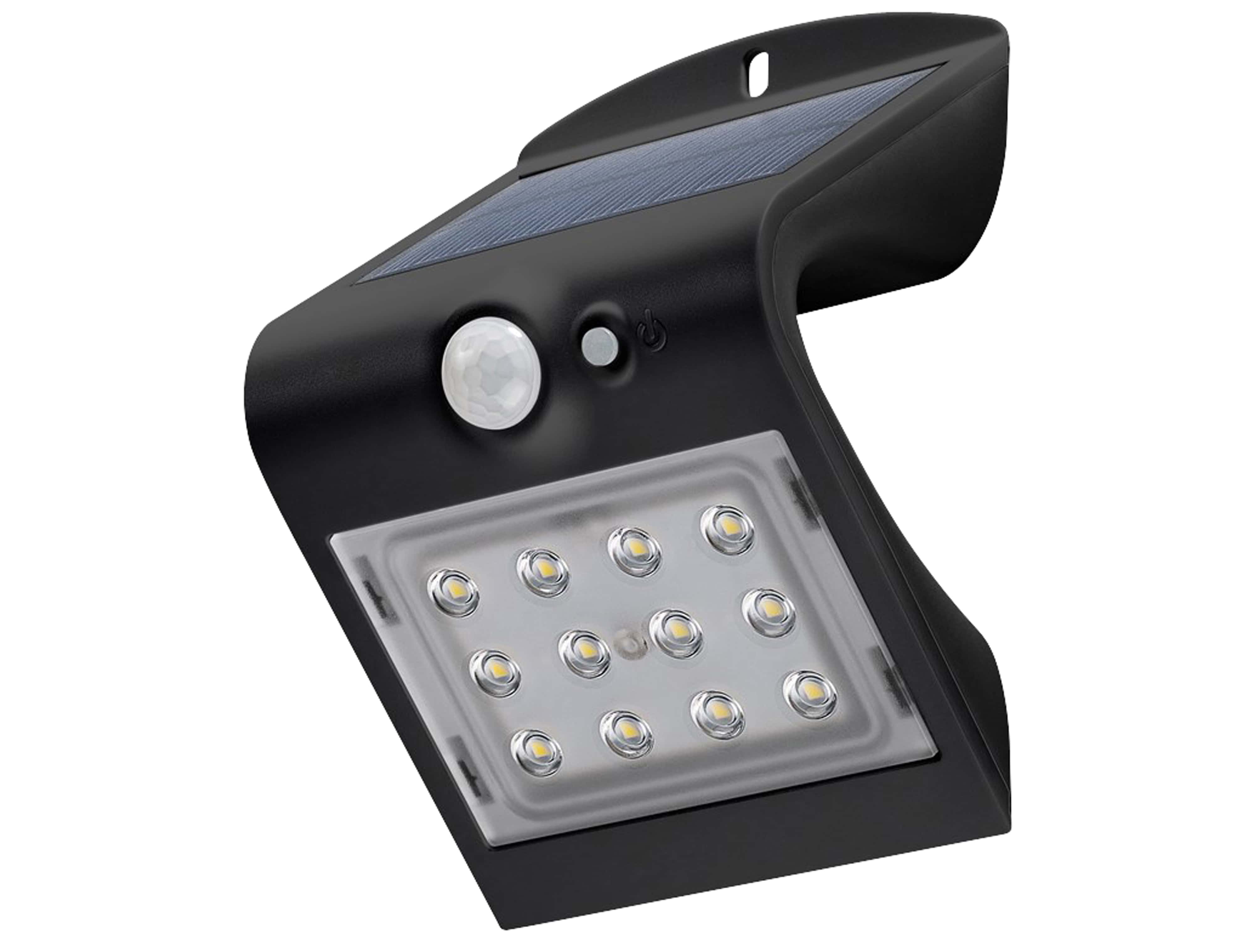 GOOBAY Solar LED-Wandleuchte mit Bewegungsmelder, 1,5W, schwarz GOOBAY Solar LED-Wandleuchte mit Bewegungsmelder, 1,5W, schwarz