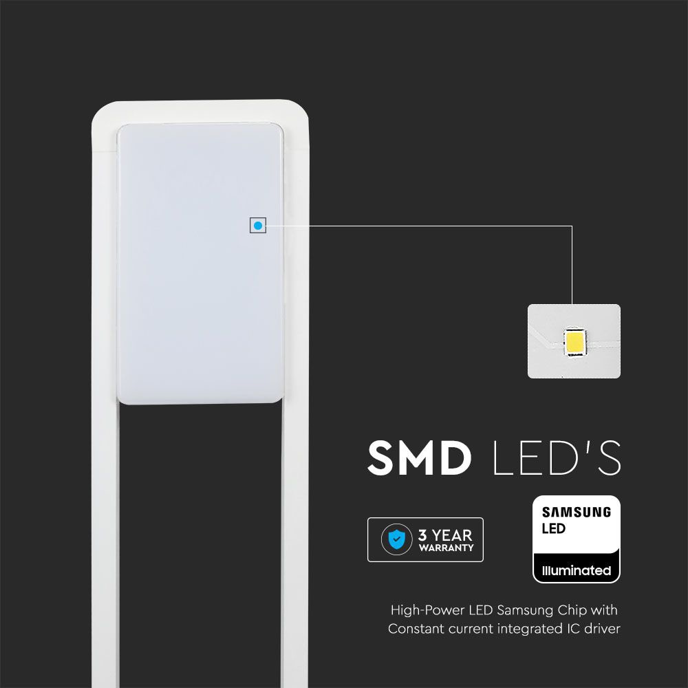 V-TAC LED-Gartenleuchte VT-33, EEK: F, 10 W, 900 lm, 6400 K, weiß V-TAC LED-Gartenleuchte VT-33, EEK: F, 10 W, 900 lm, 6400 K, weiß