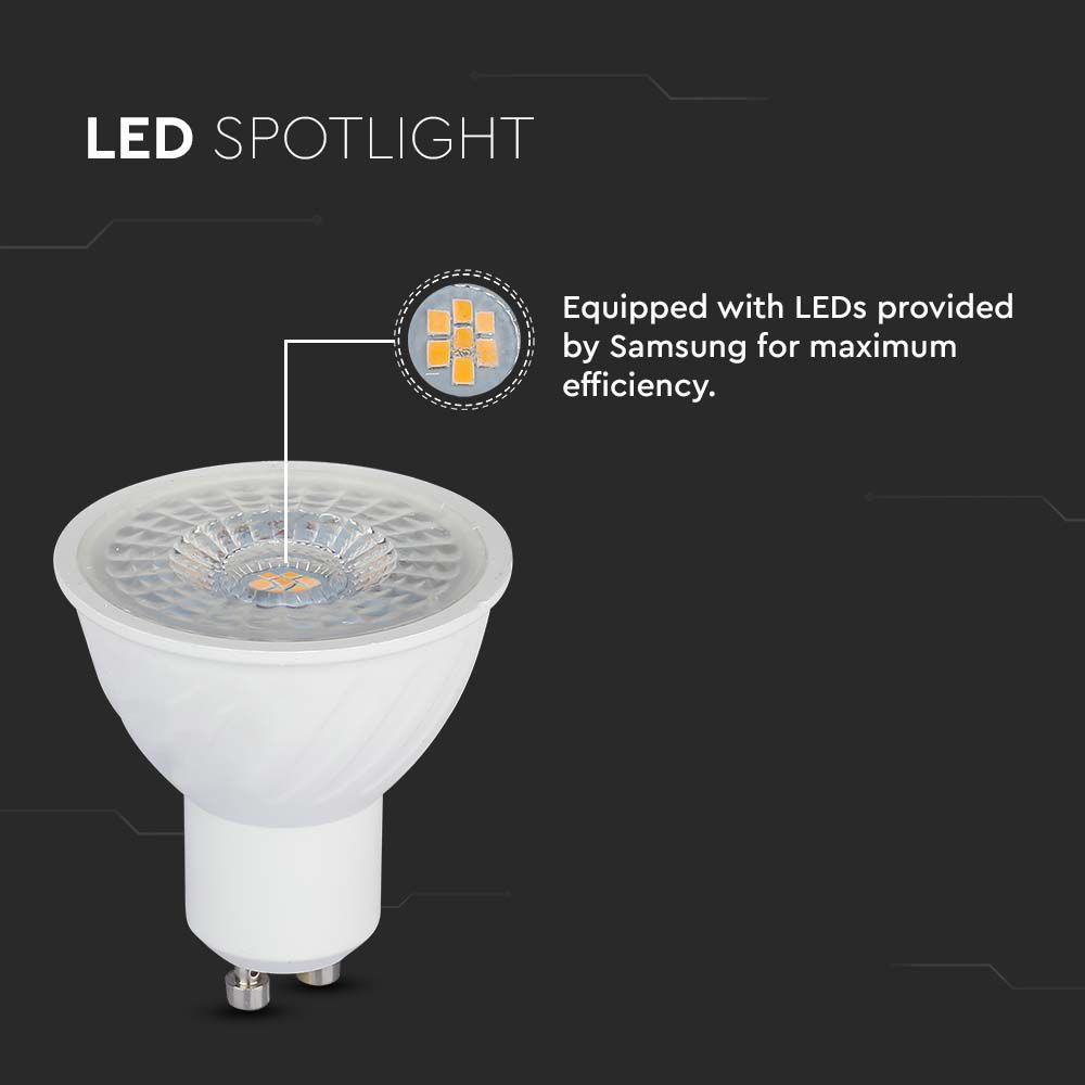 V-TAC LED-Lampe VT-21198, GU10, EEK: F, 6 W, 445 lm, 3000 K V-TAC LED-Lampe VT-21198, GU10, EEK: F, 6 W, 445 lm, 3000 K
