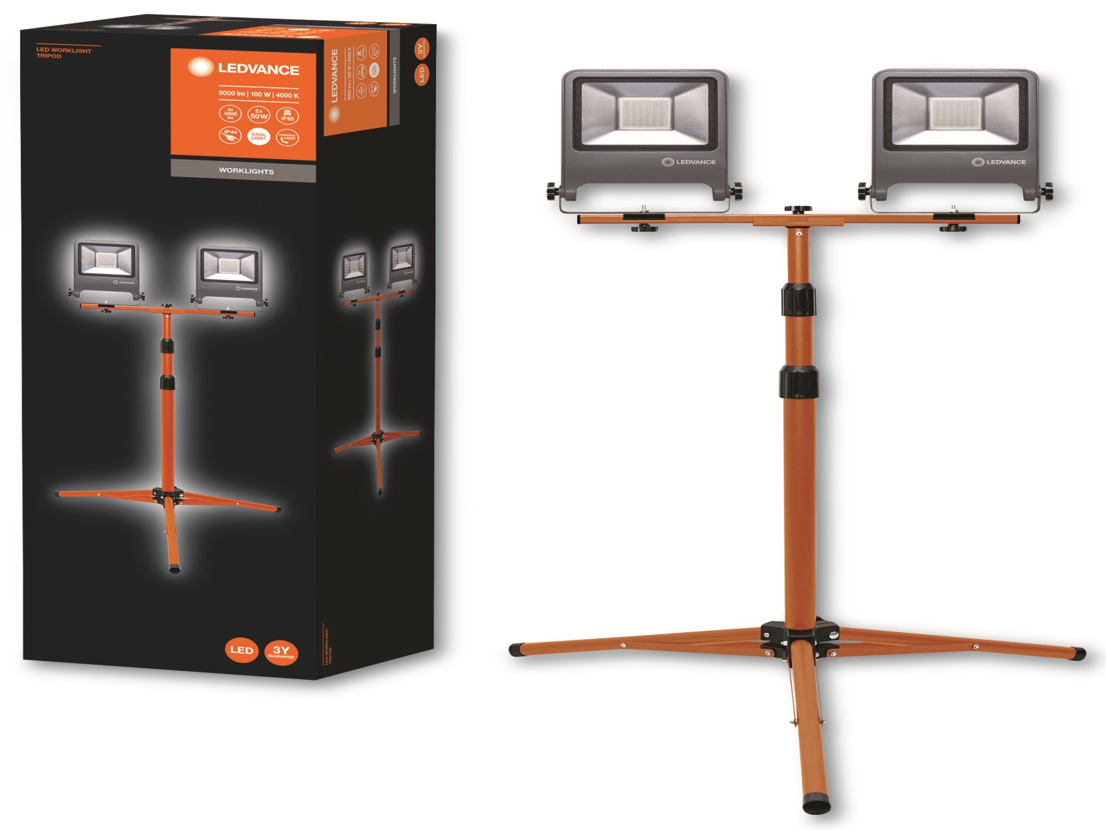 LEDVANCE LED-Baustrahler Tripod, 2x50W, 9000lm, 4000K LEDVANCE LED-Baustrahler Tripod, 2x50W, 9000lm, 4000K