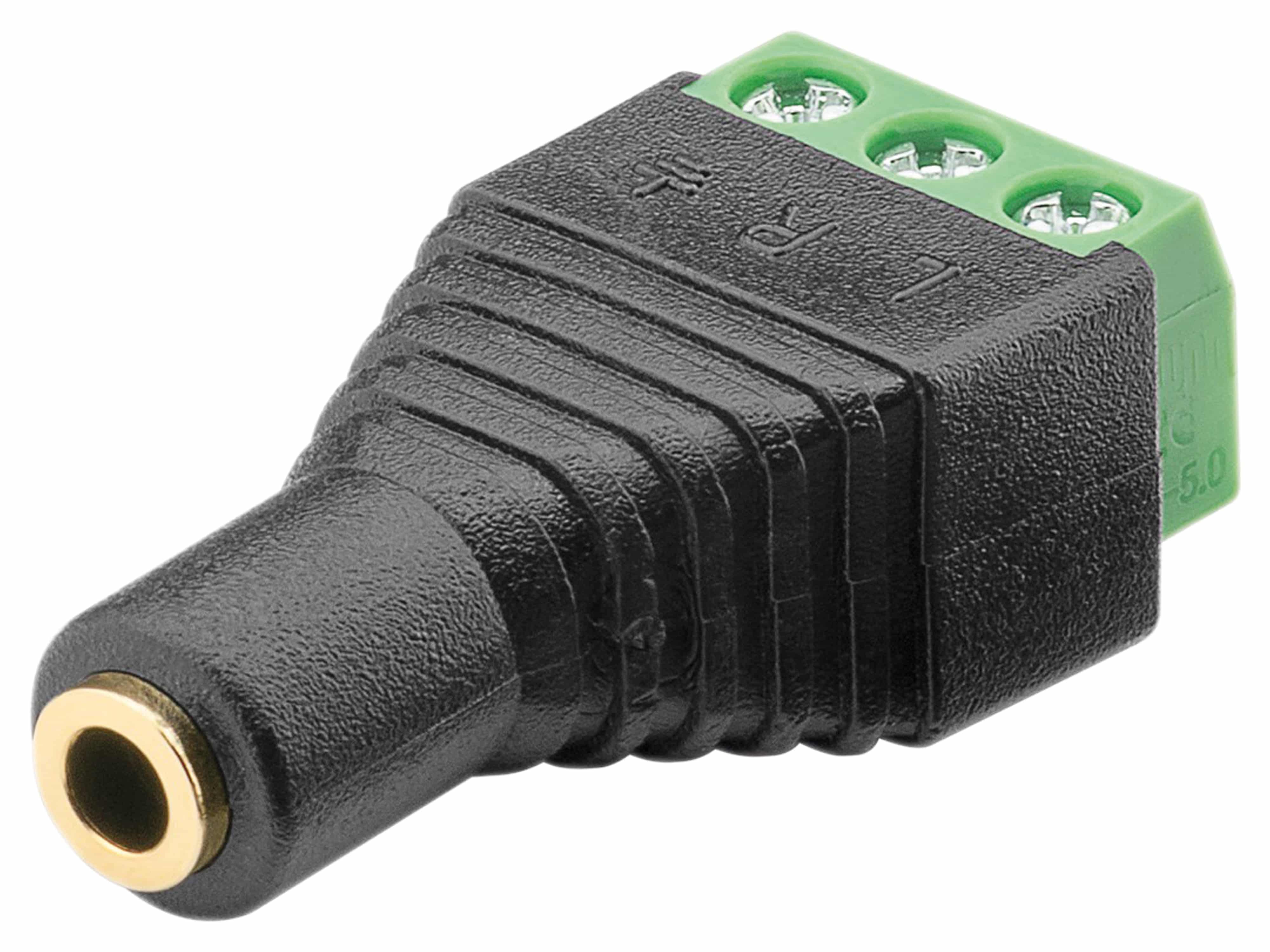 GOOBAY Terminal Block 76746, 3-pin auf 3,5 mm Klinkenbuchse GOOBAY Terminal Block 76746, 3-pin auf 3,5 mm Klinkenbuchse