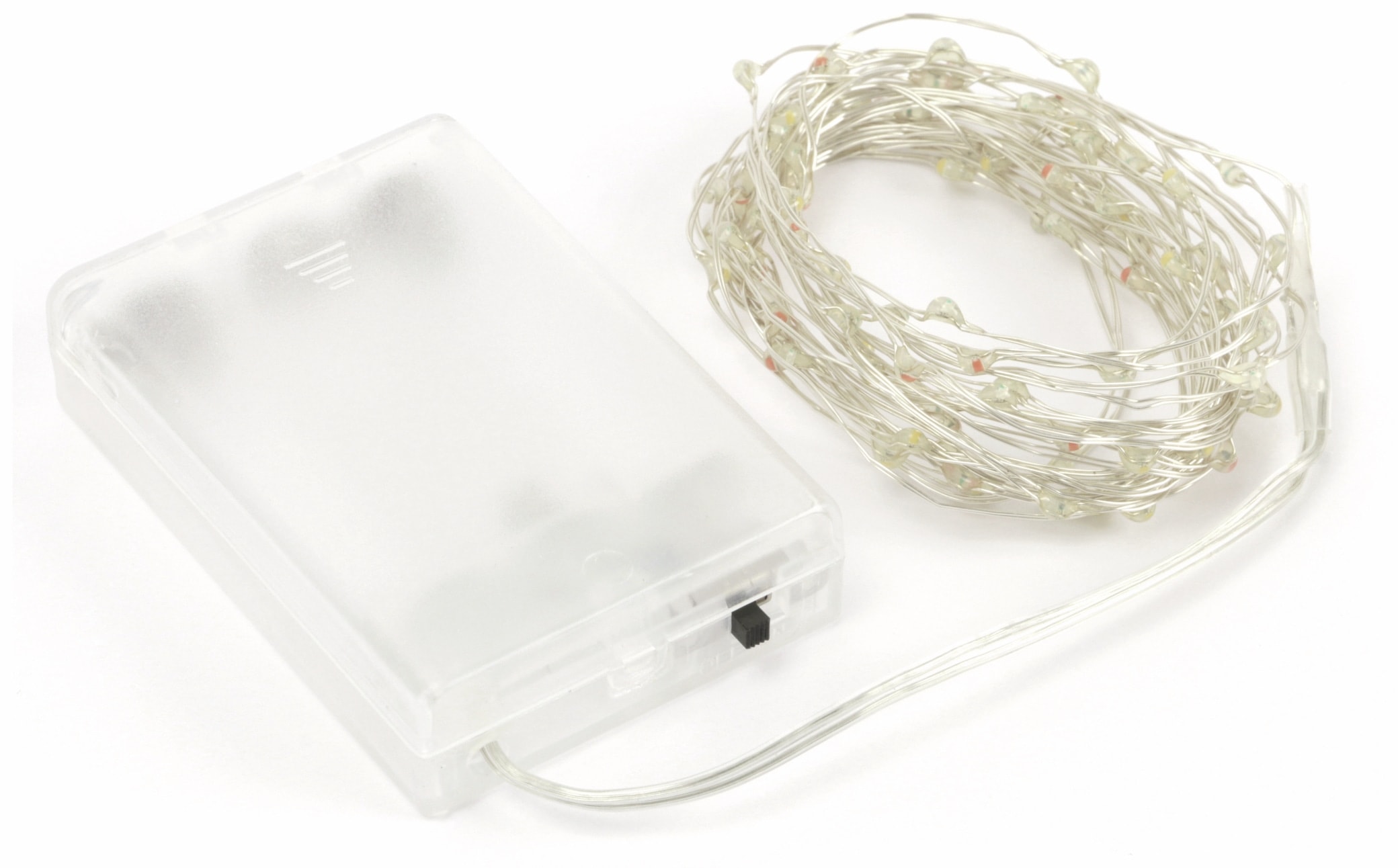 LED-Lichterkette, Silberdraht, 40 LEDs, bunt, Batteriebetrieb, Timer LED-Lichterkette, Silberdraht, 40 LEDs, bunt, Batteriebetrieb, Timer