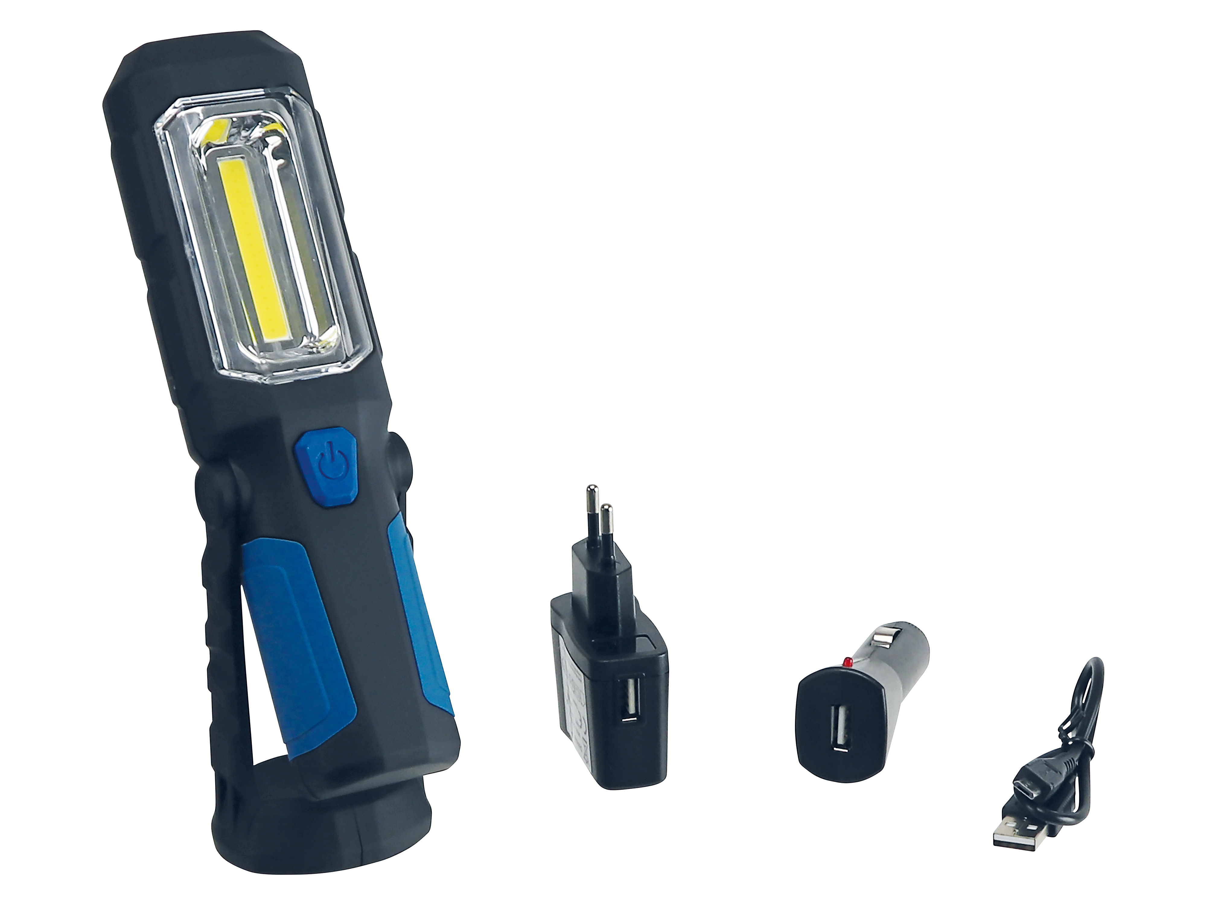 LED-Arbeitsleuchte, L006D-COB, blau/schwarz, 3,7V, 2000 mA