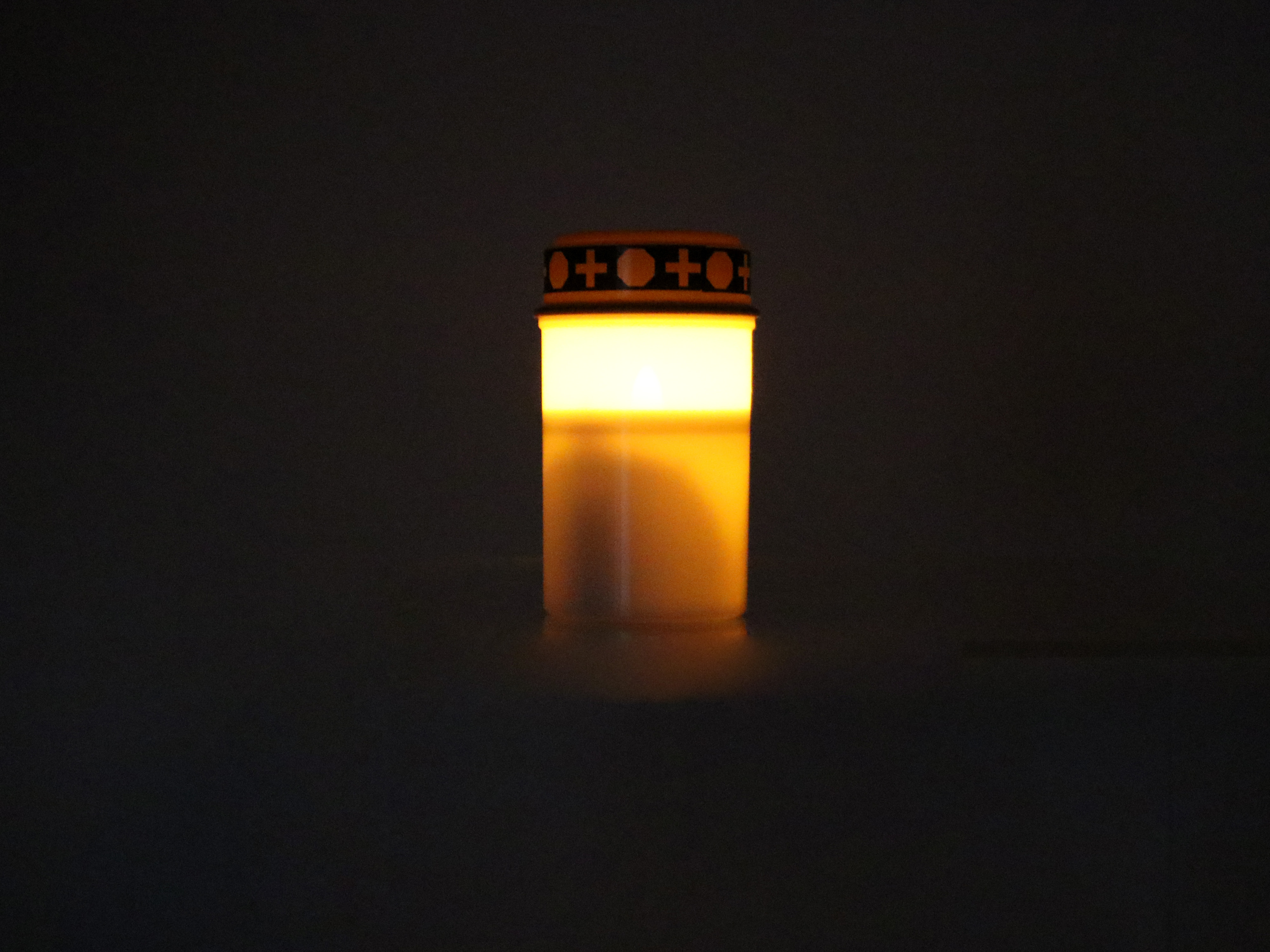 LED-Grabkerze, warmweiß, weiß