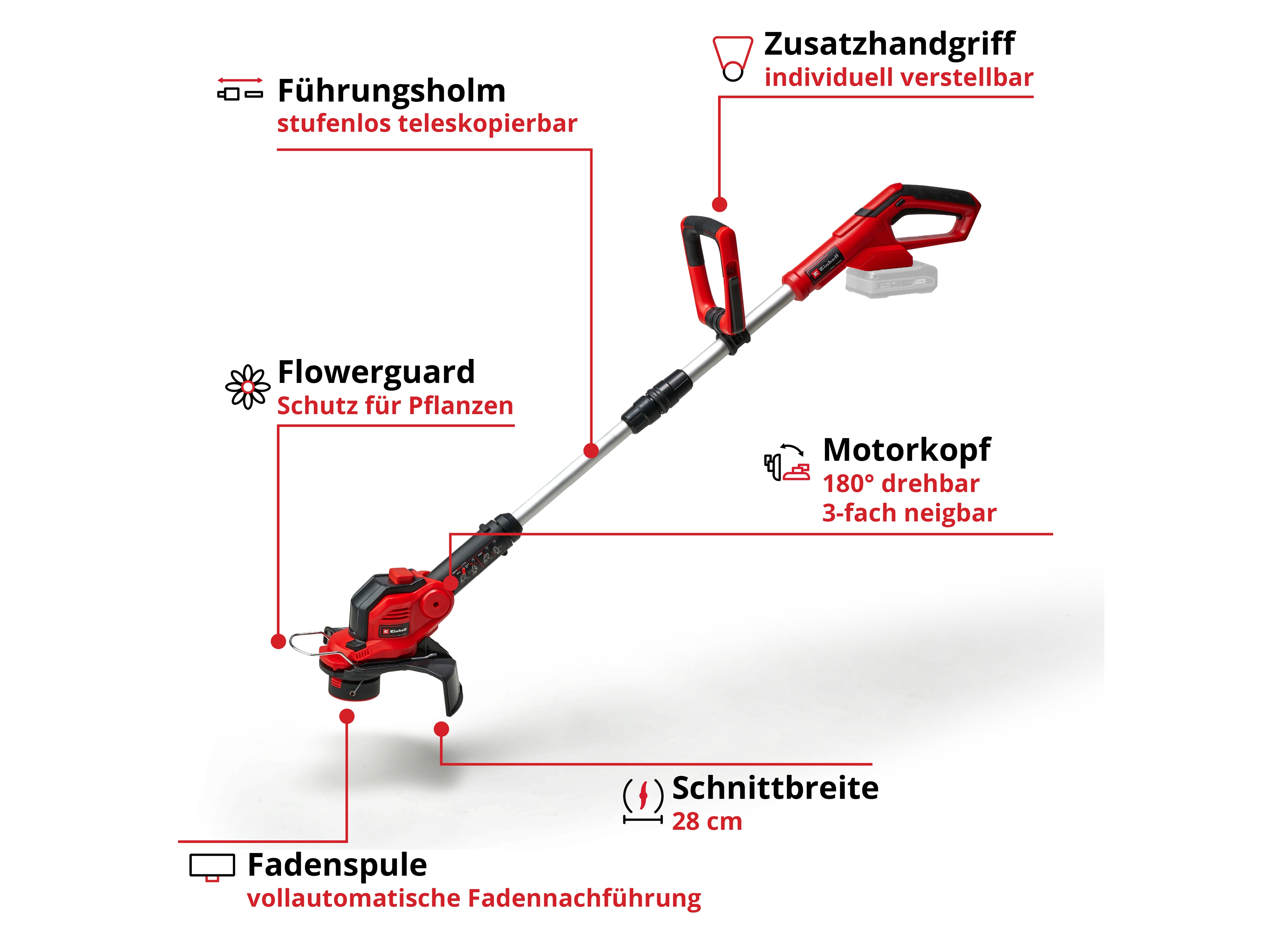 EINHELL Akku-Rasentrimmer GE-CT 18/28 Li - Solo EINHELL Akku-Rasentrimmer GE-CT 18/28 Li - Solo