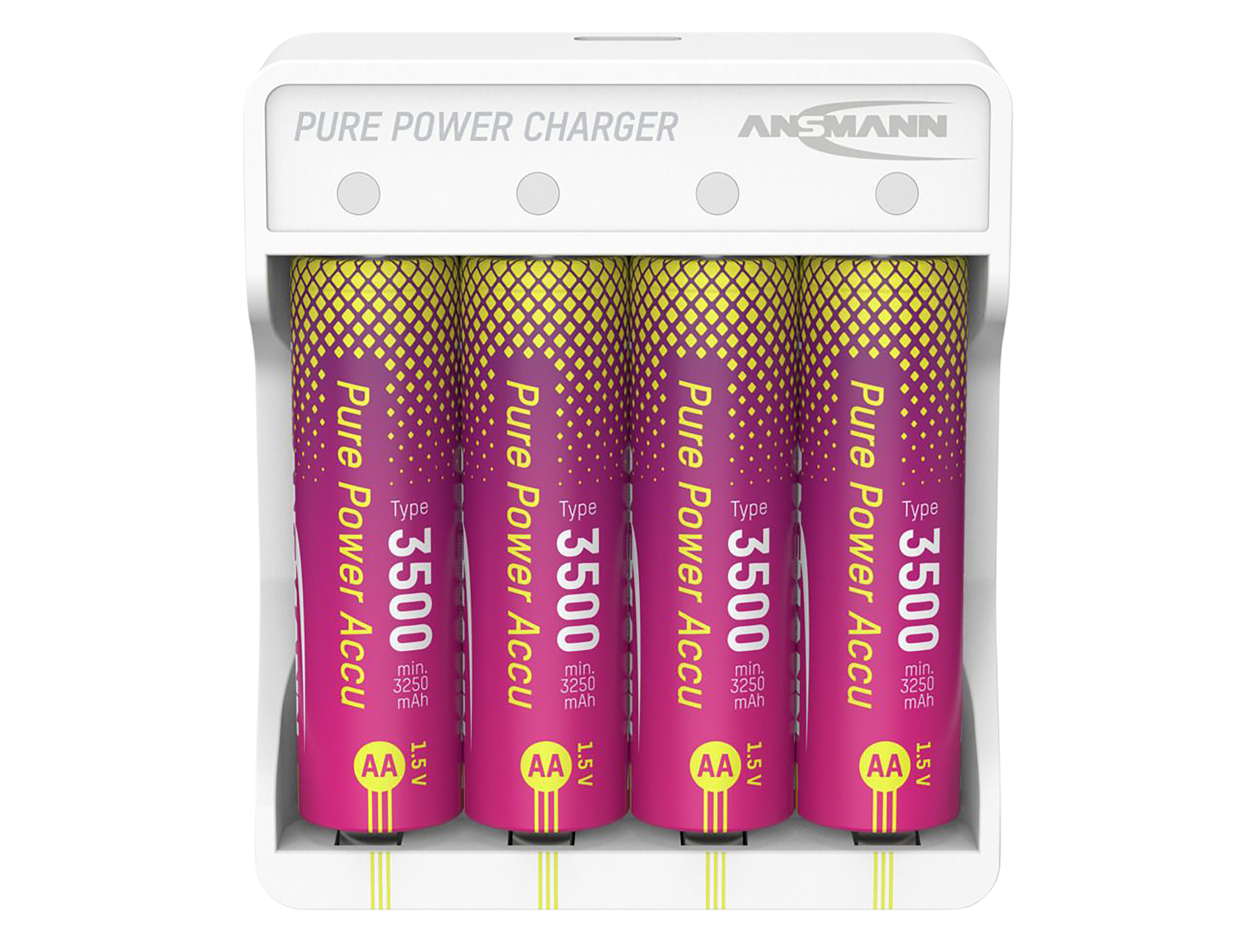 Lademodul ANSMANN Pure Power Set, 4× Mignon AA Akkus Typ 3500