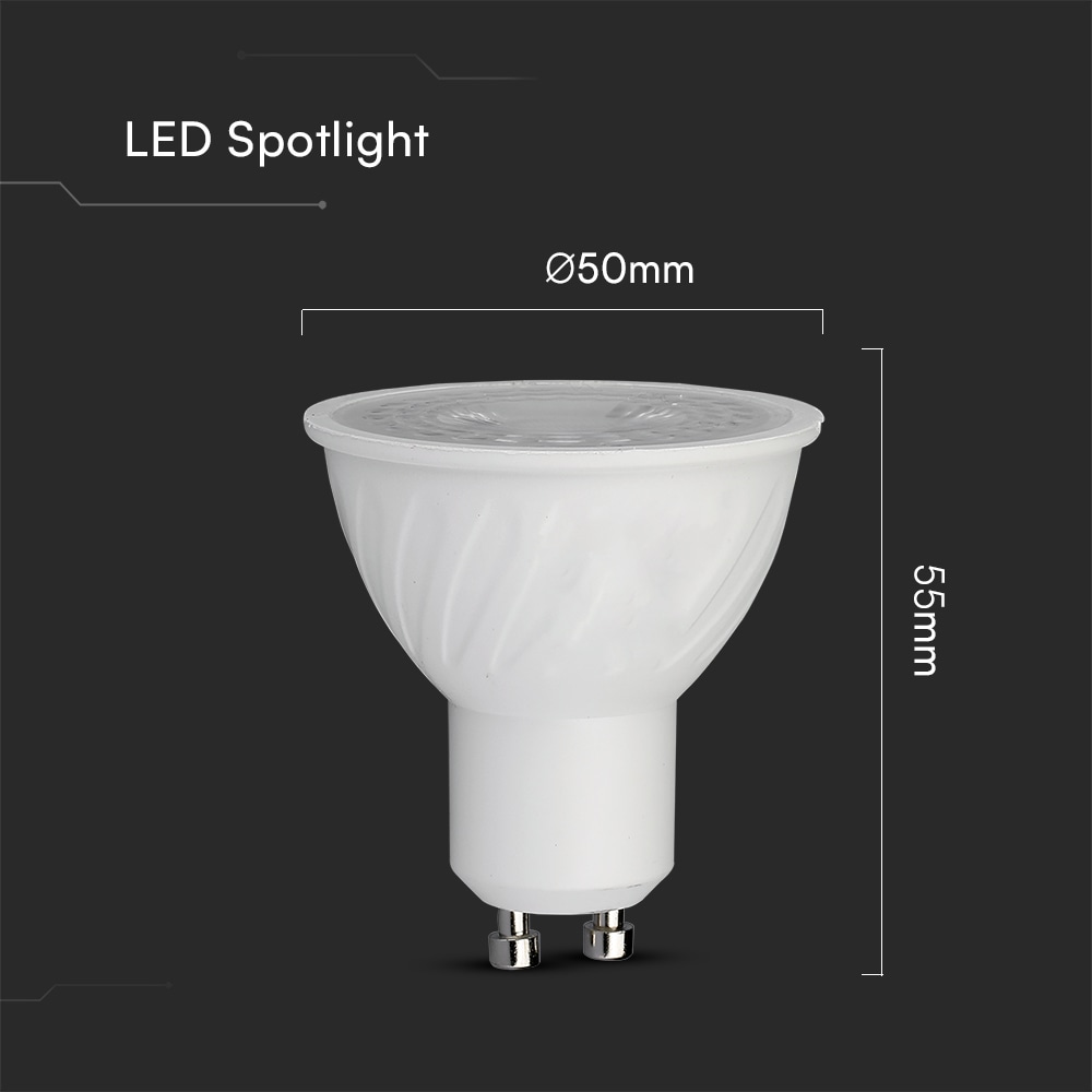 V-TAC LED-Lampe VT-247D, GU10, 6W, 4000K, EEK: F, CREE Chip, 445lm, IP20