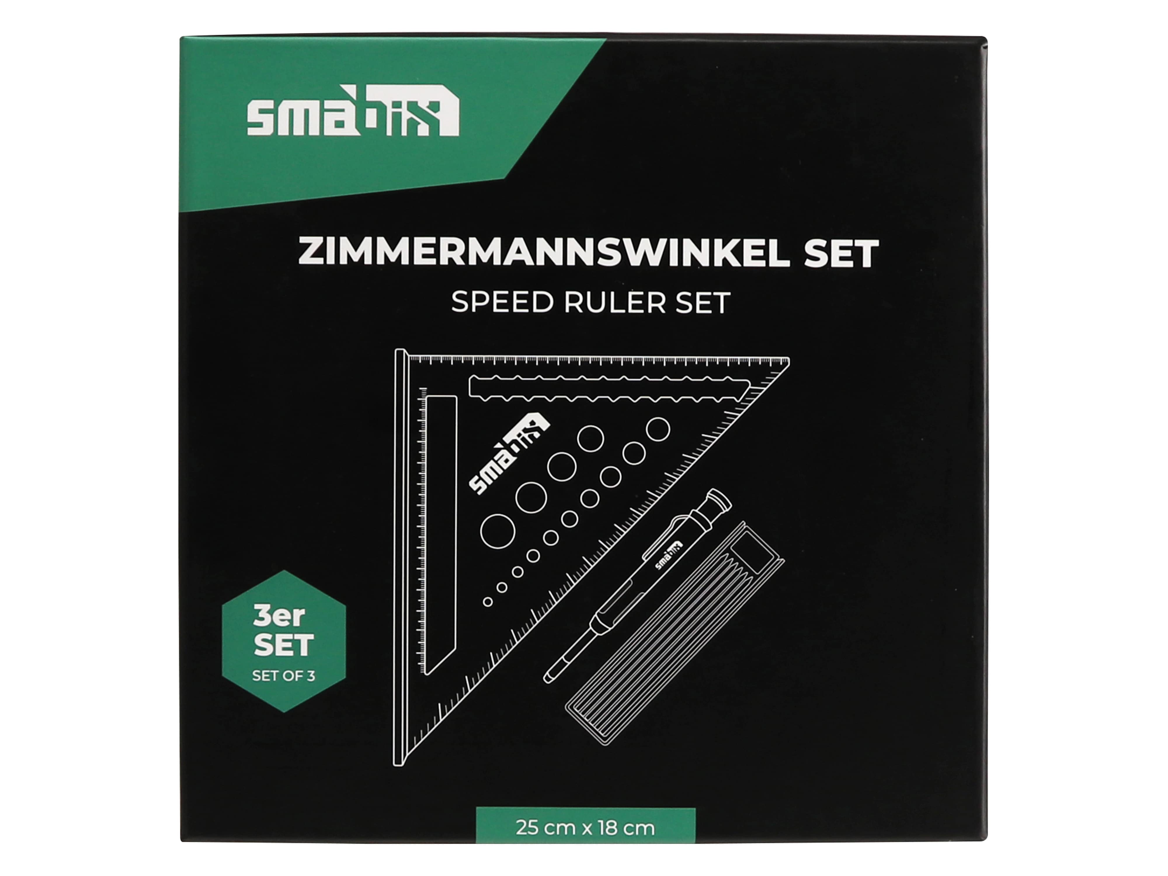 SMABIX Zimmermannswinkel, grün eloxiert, mit Tieflochmarker